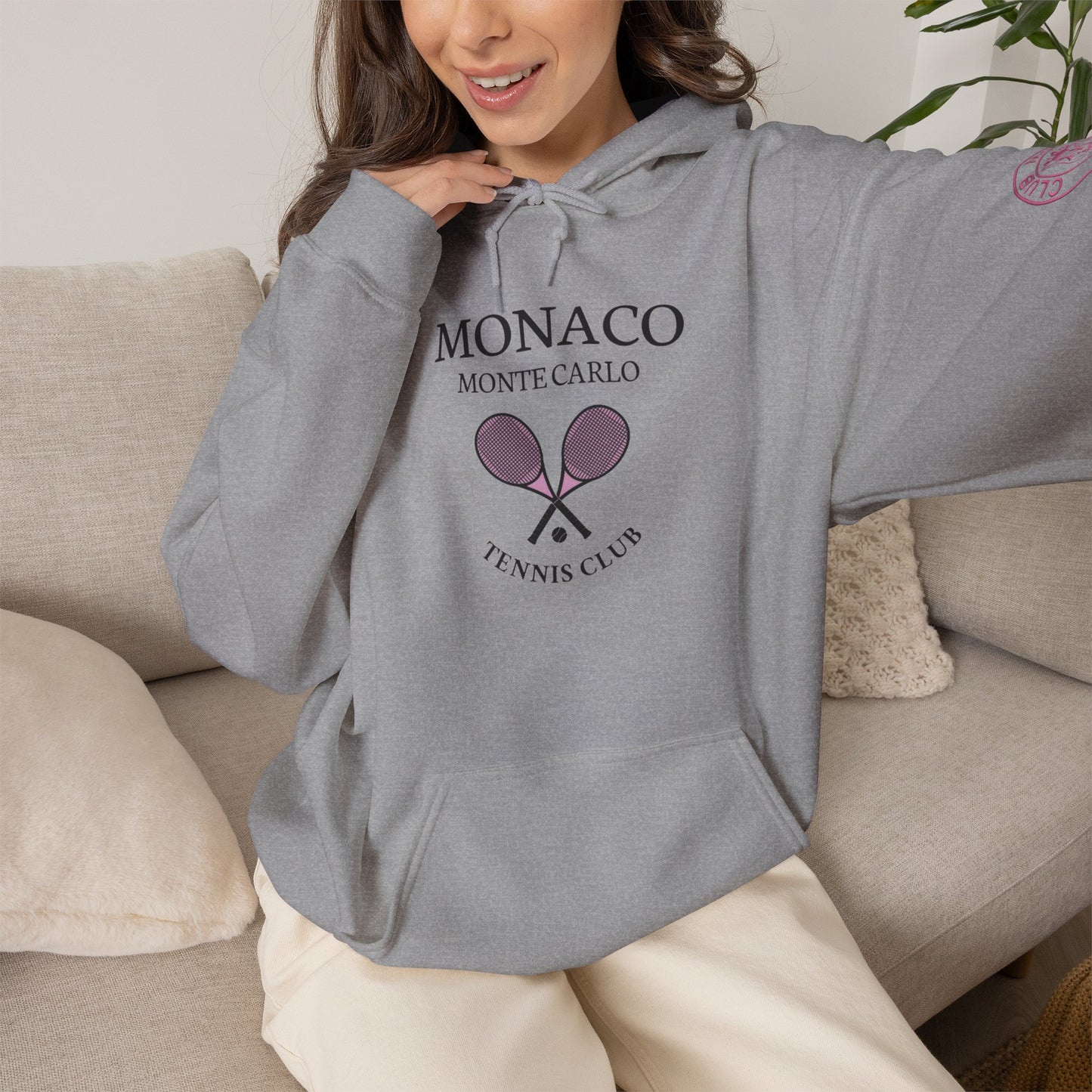 Monaco Monte Carlo Tennis Club Hoodie – Vintage Racket Logo Pullover