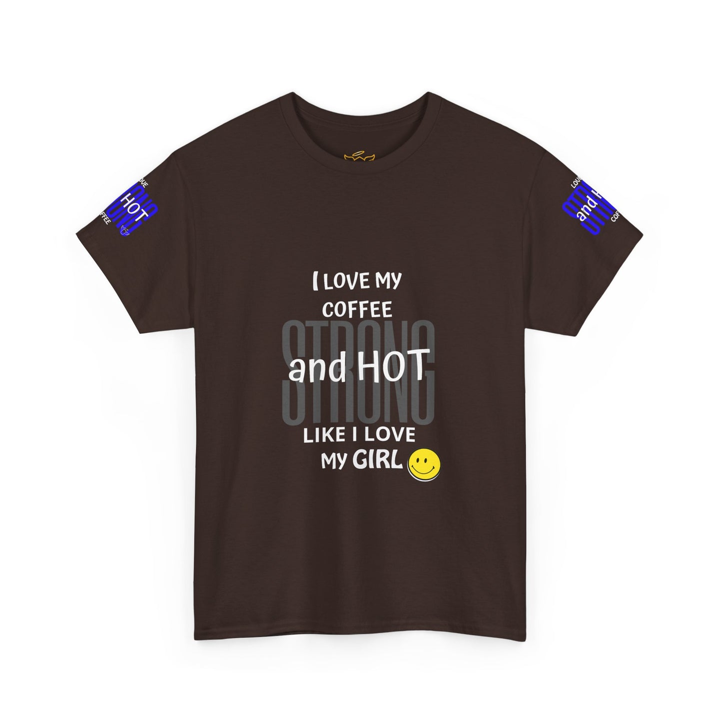 Coffee Lover Heavy Cotton Tee - I Love My Coffee Strong and Hot