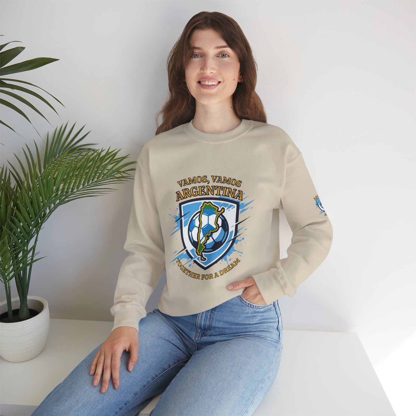 Argentina Soccer Crewneck Sweatshirt – "Vamos, Vamos Argentina" Football Fan Pullover - Trending Novelties & Gifts