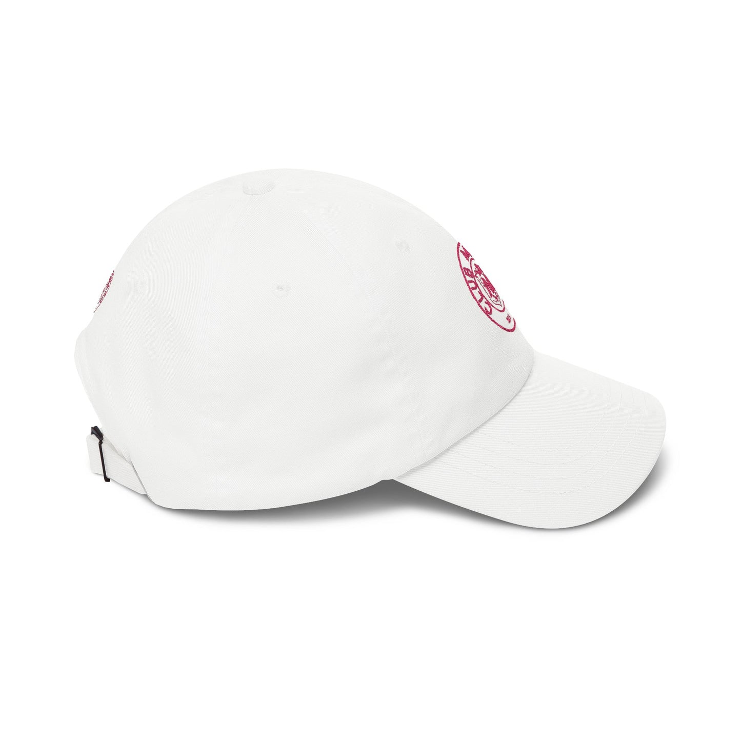 Club Monaco Embroidered Dad Cap — Classic White Baseball Hat (EM)