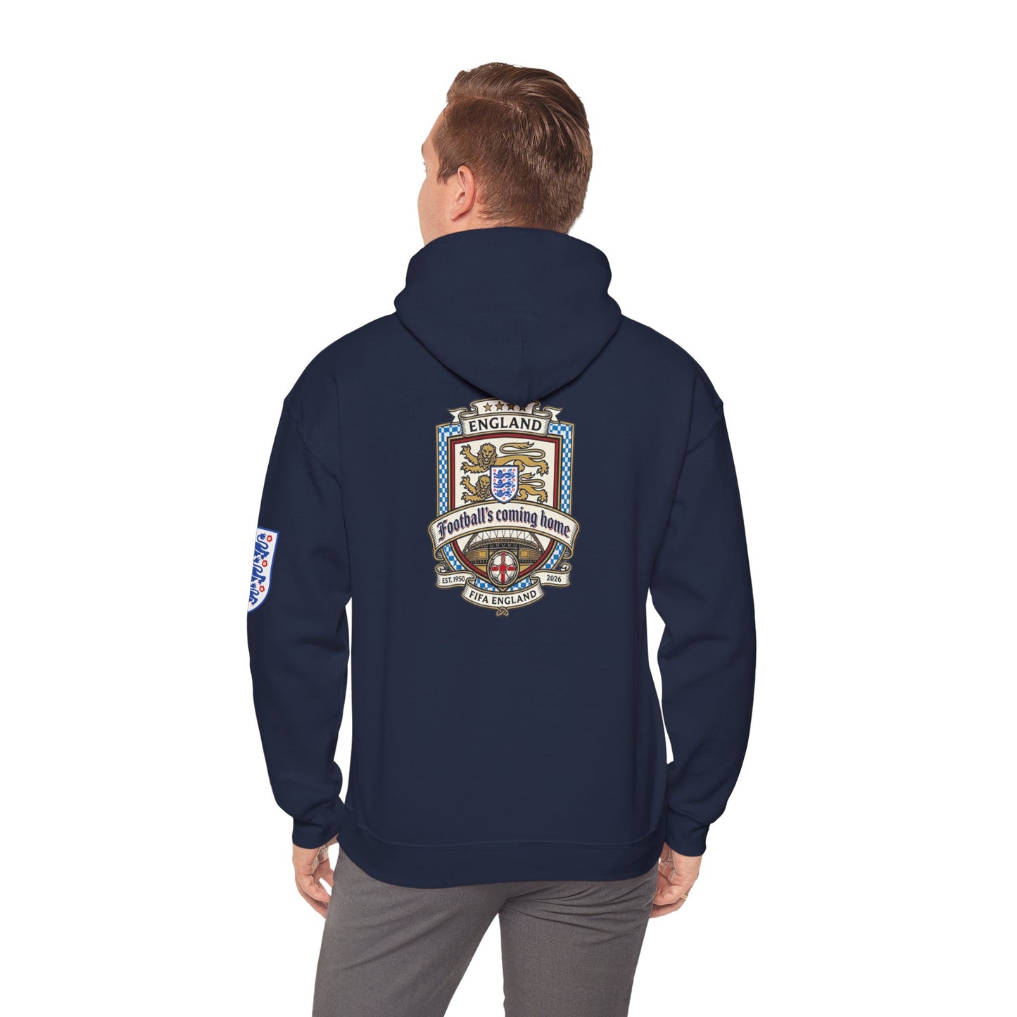 England Football Crest Hoodie - "Football's Coming Home" Soccer Fan Pullover