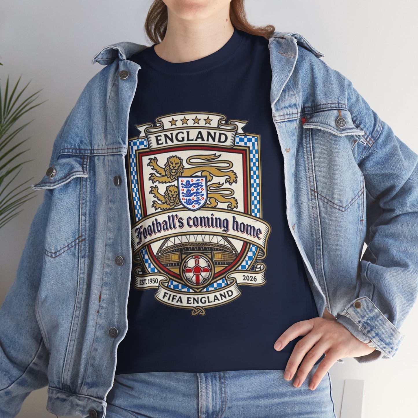 England's Soccer Fan's Crest T-Shirt - "Football's Coming Home"