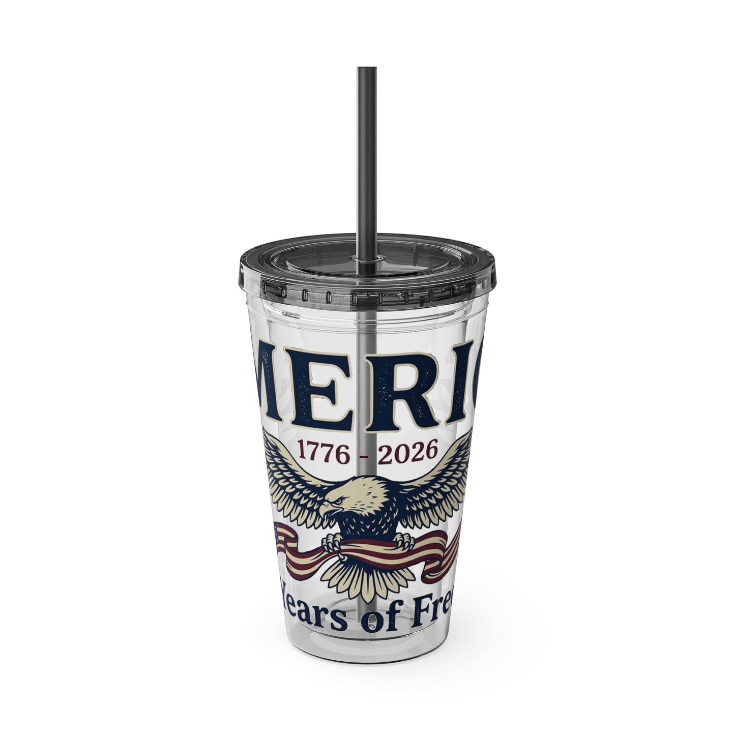 Patriotic 250th Anniversary Eagle Tumbler with Straw — 16oz - Trending Novelties & Gifts