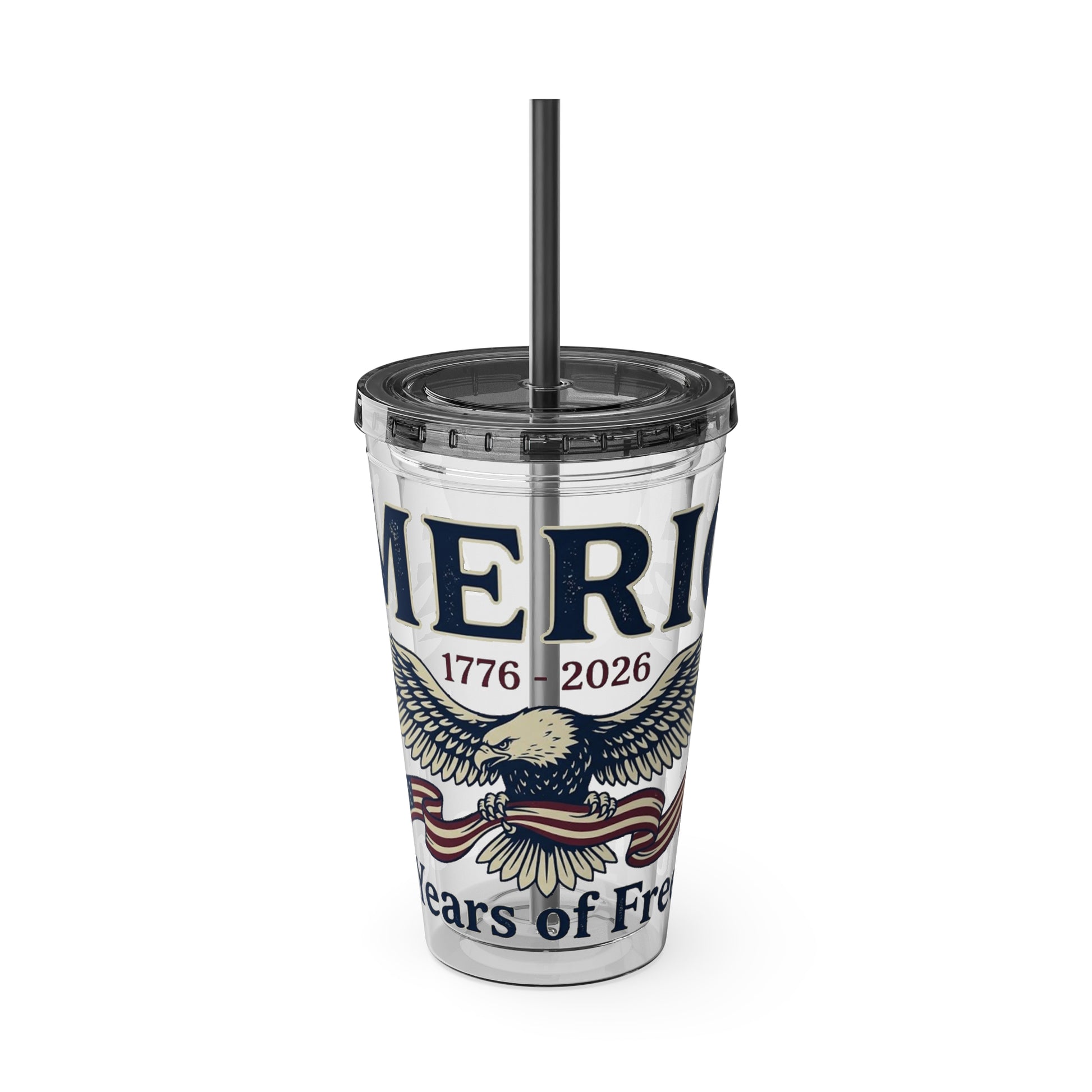 Patriotic 250th Anniversary Eagle Tumbler with Straw — 16oz - Trending Novelties & Gifts