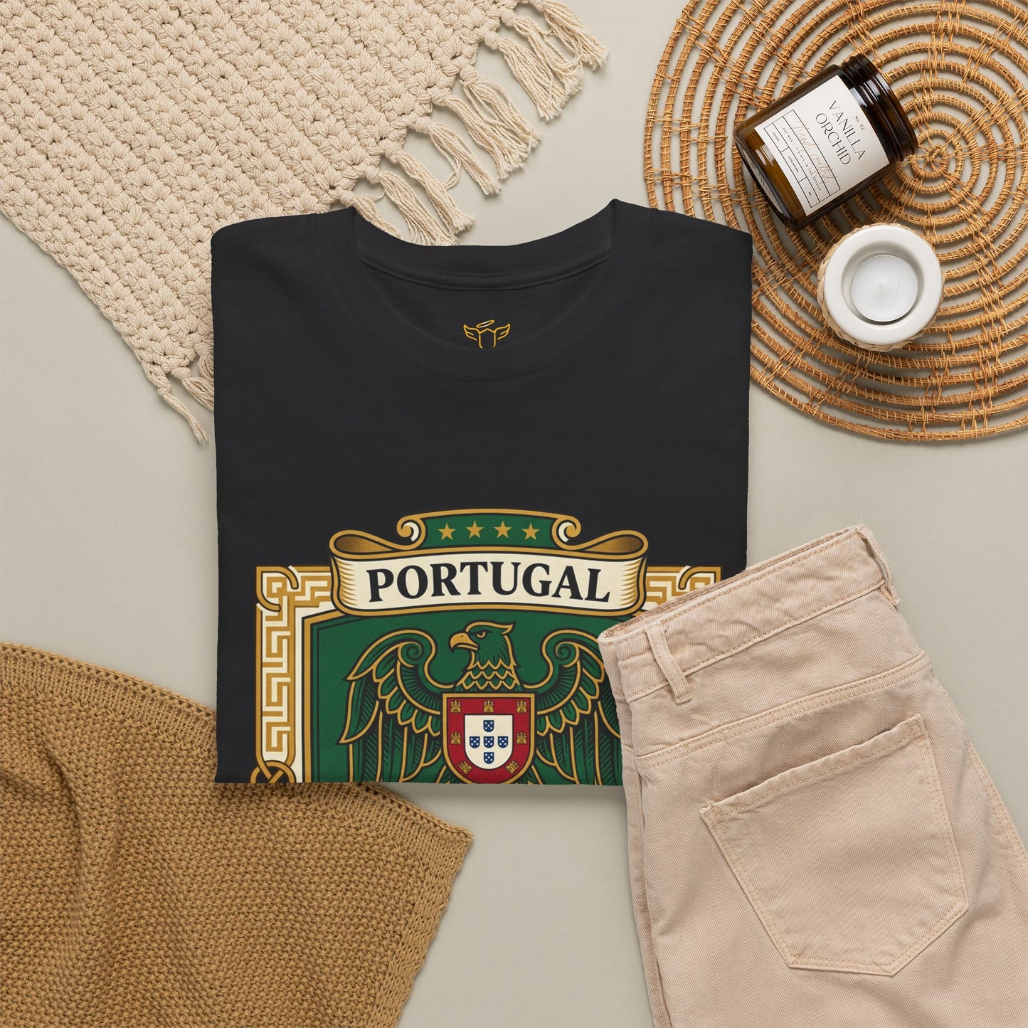 Portugal Soccer Team Fan T‑Shirt — Vintage Portugal Soccer Crest Tee
