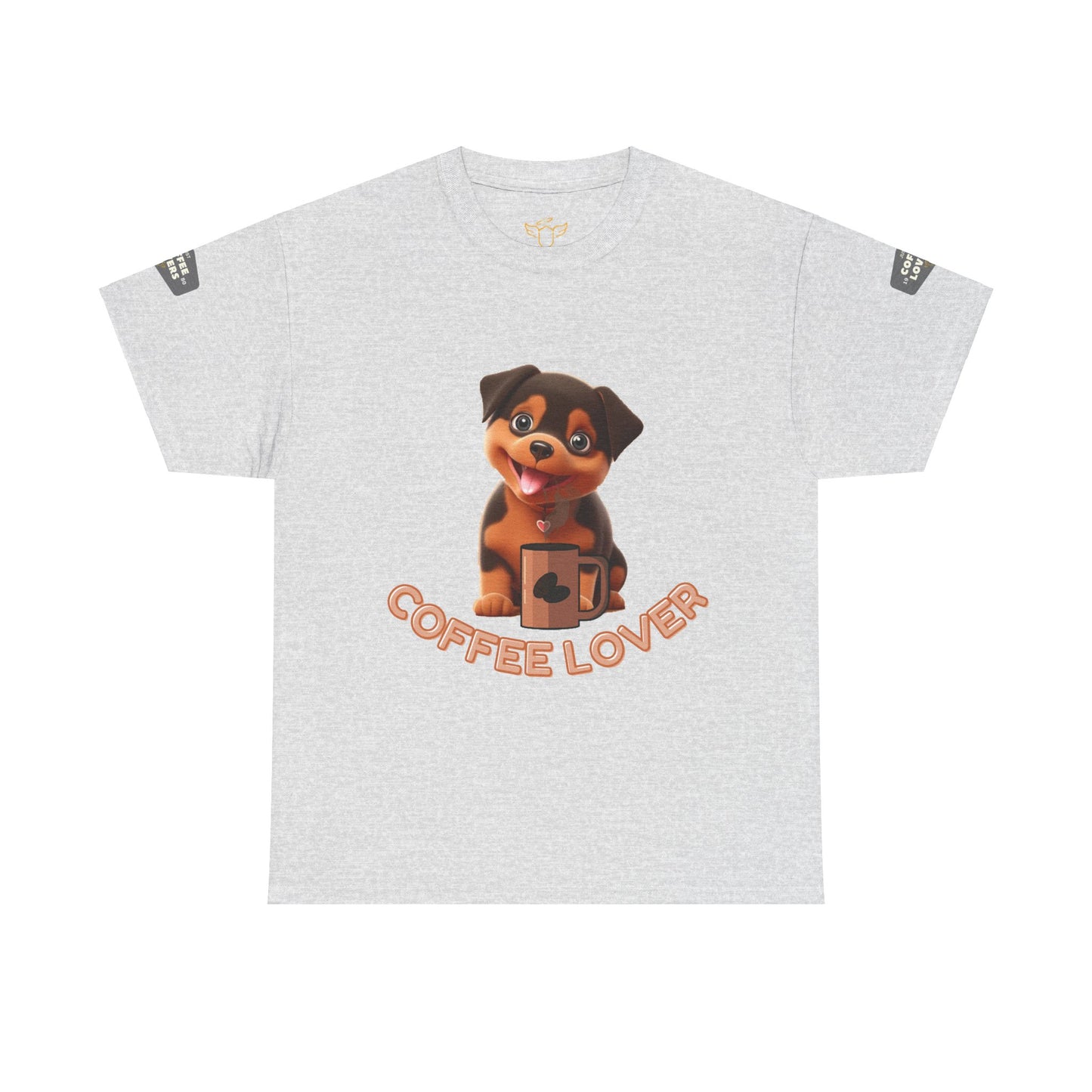 COFFEE LOVERS HEAVY COTTON TEE for Coffee and Dog Lovers.