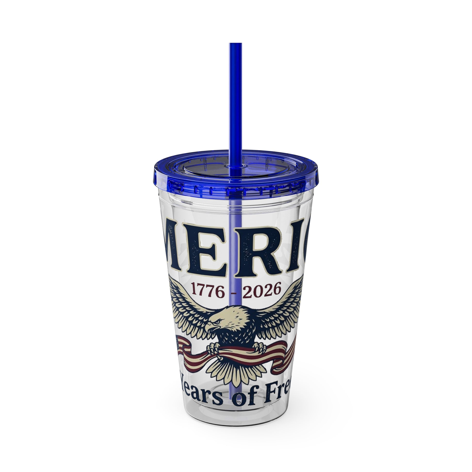 Patriotic 250th Anniversary Eagle Tumbler with Straw — 16oz - Trending Novelties & Gifts