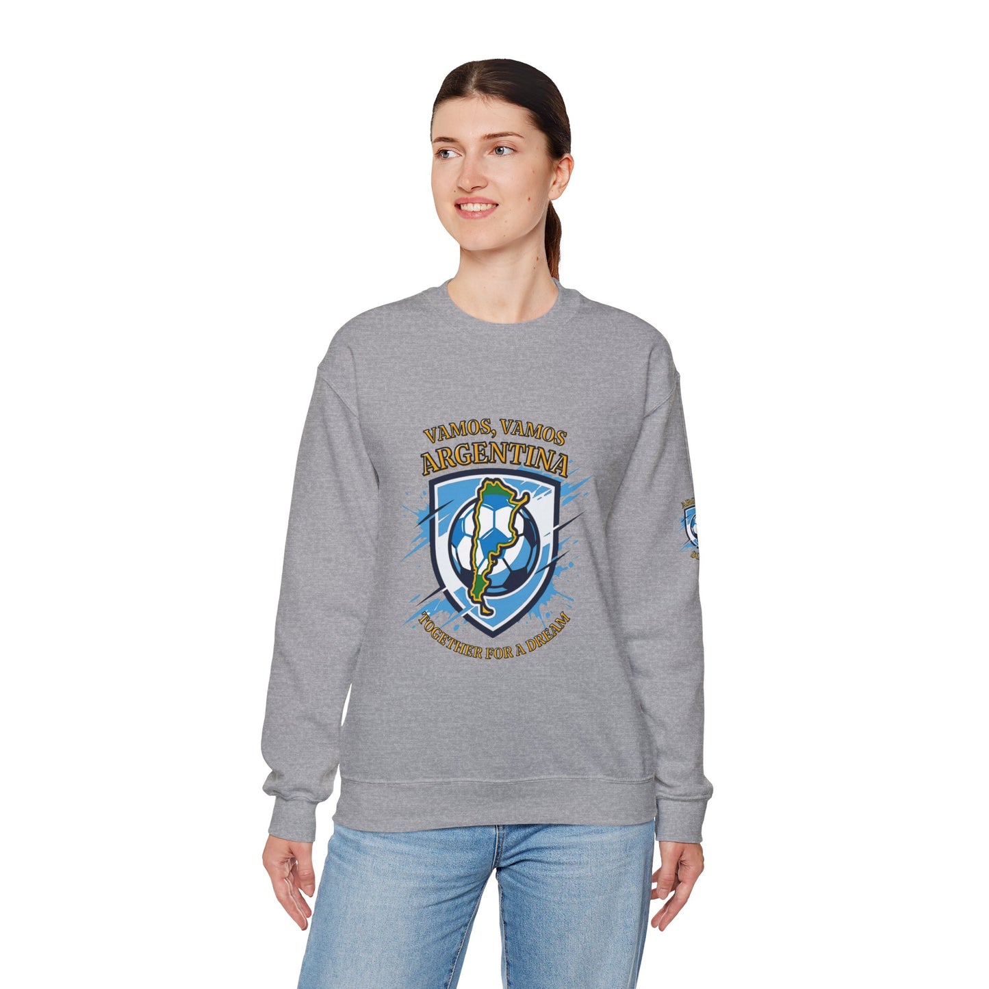 Argentina Soccer Crewneck Sweatshirt – "Vamos, Vamos Argentina" Football Fan Pullover - Trending Novelties & Gifts