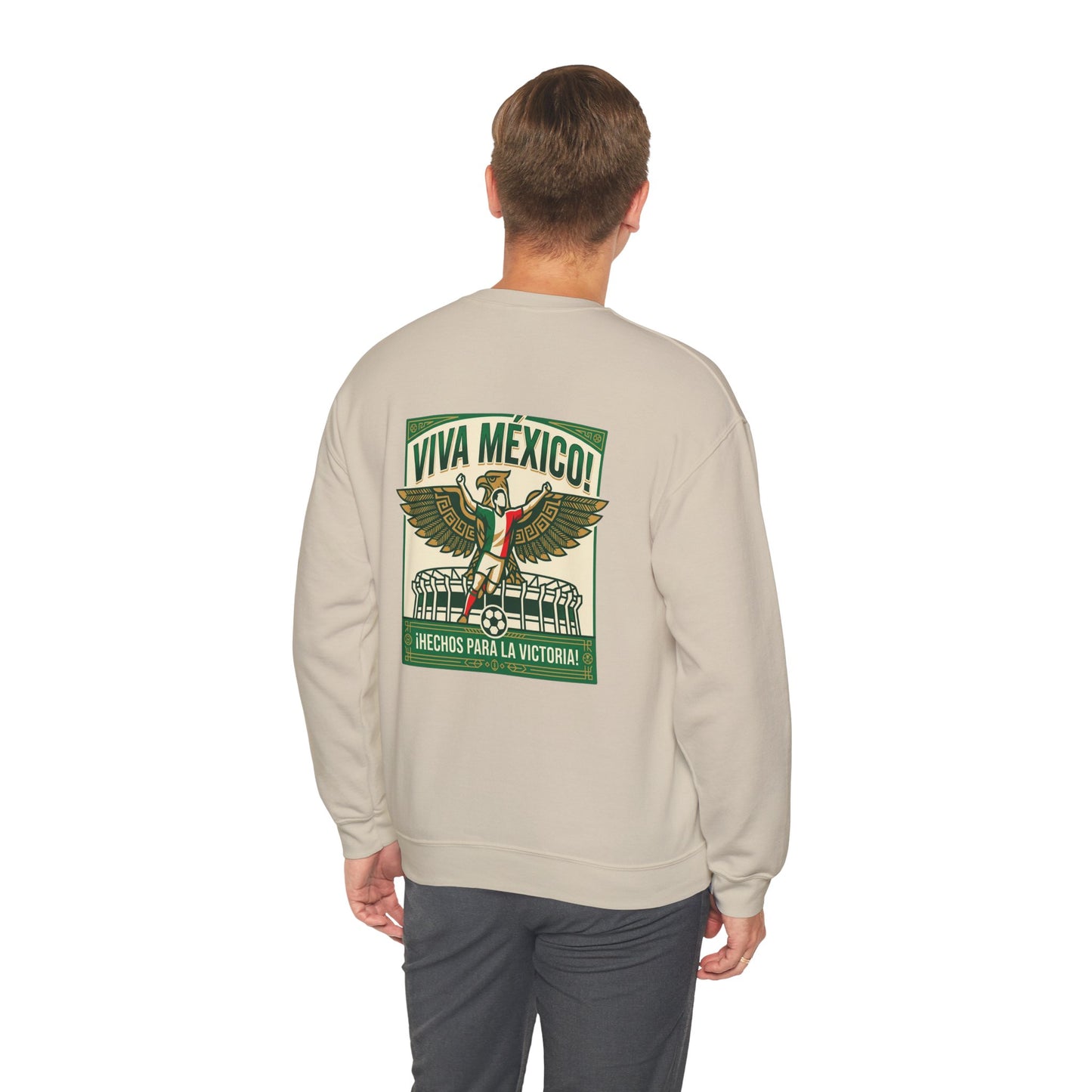 Viva México Soccer Crewneck Sweatshirt — "Hechos Para La Victoria" Soccer Fan Pullover
