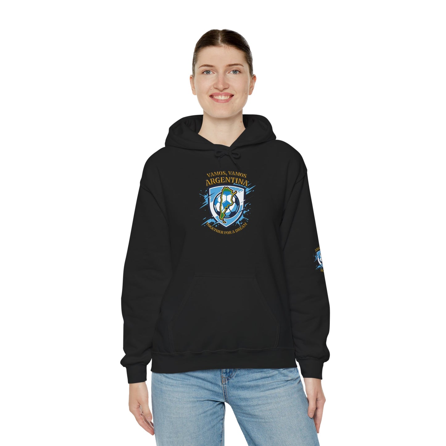 Argentina Soccer Hoodie – Vamos Argentina Crest "Together for a Dream" Fan Hoodie - Trending Novelties & Gifts