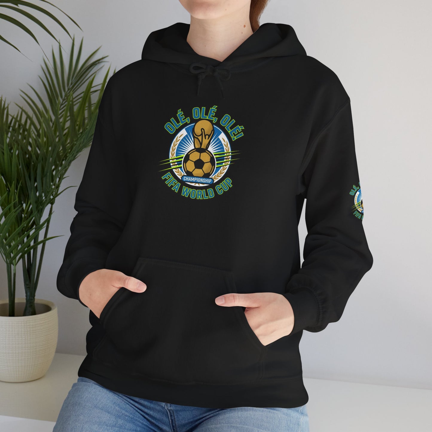 Soccer Champions Graphic Hoodie — World Cup Vintage Trophy Design Hoodie - Trending Novelties & Gifts
