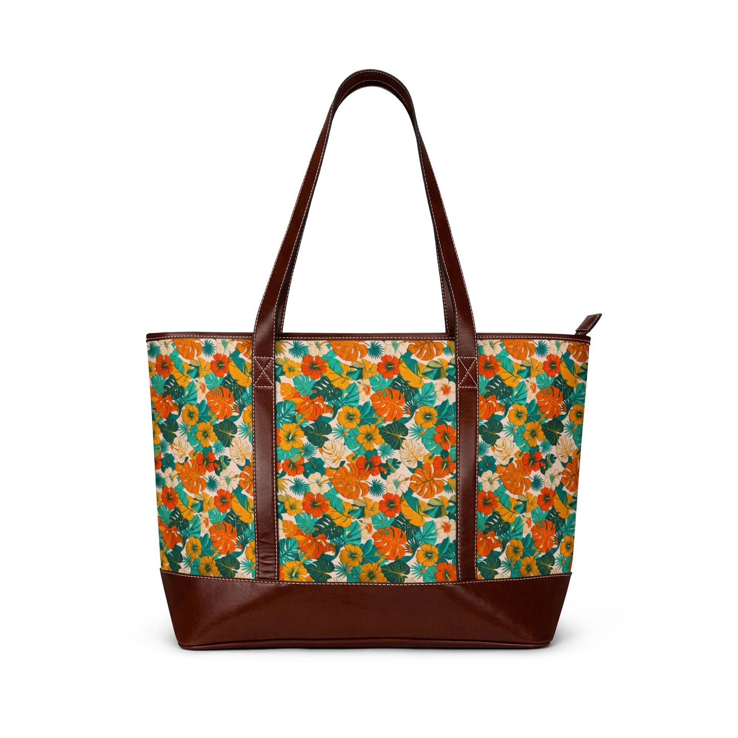 Summer Floral Handbag — Orange & Teal Garden Shoulder Bag - Trending Novelties & Gifts