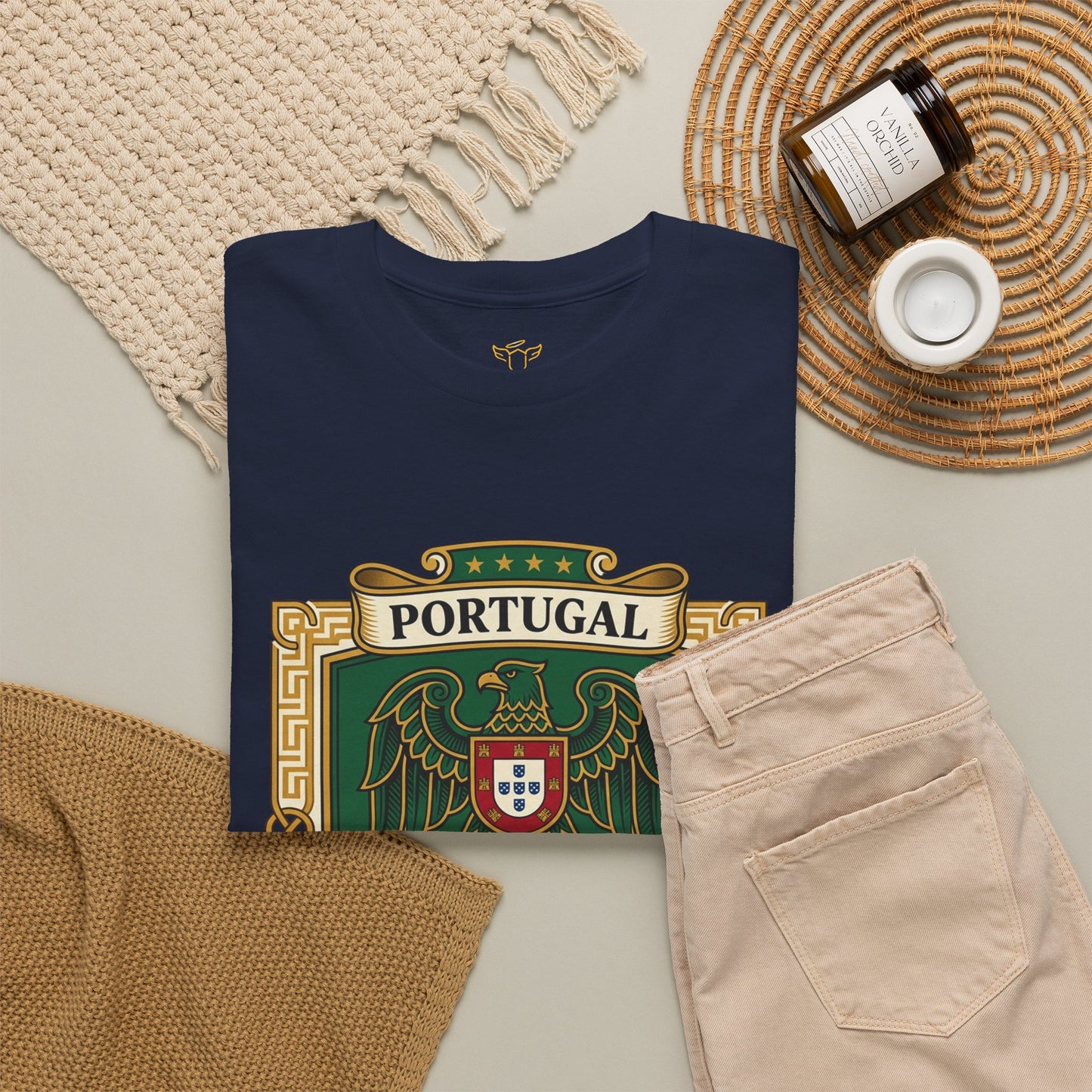 Portugal Soccer Team Fan T‑Shirt — Vintage Portugal Soccer Crest Tee