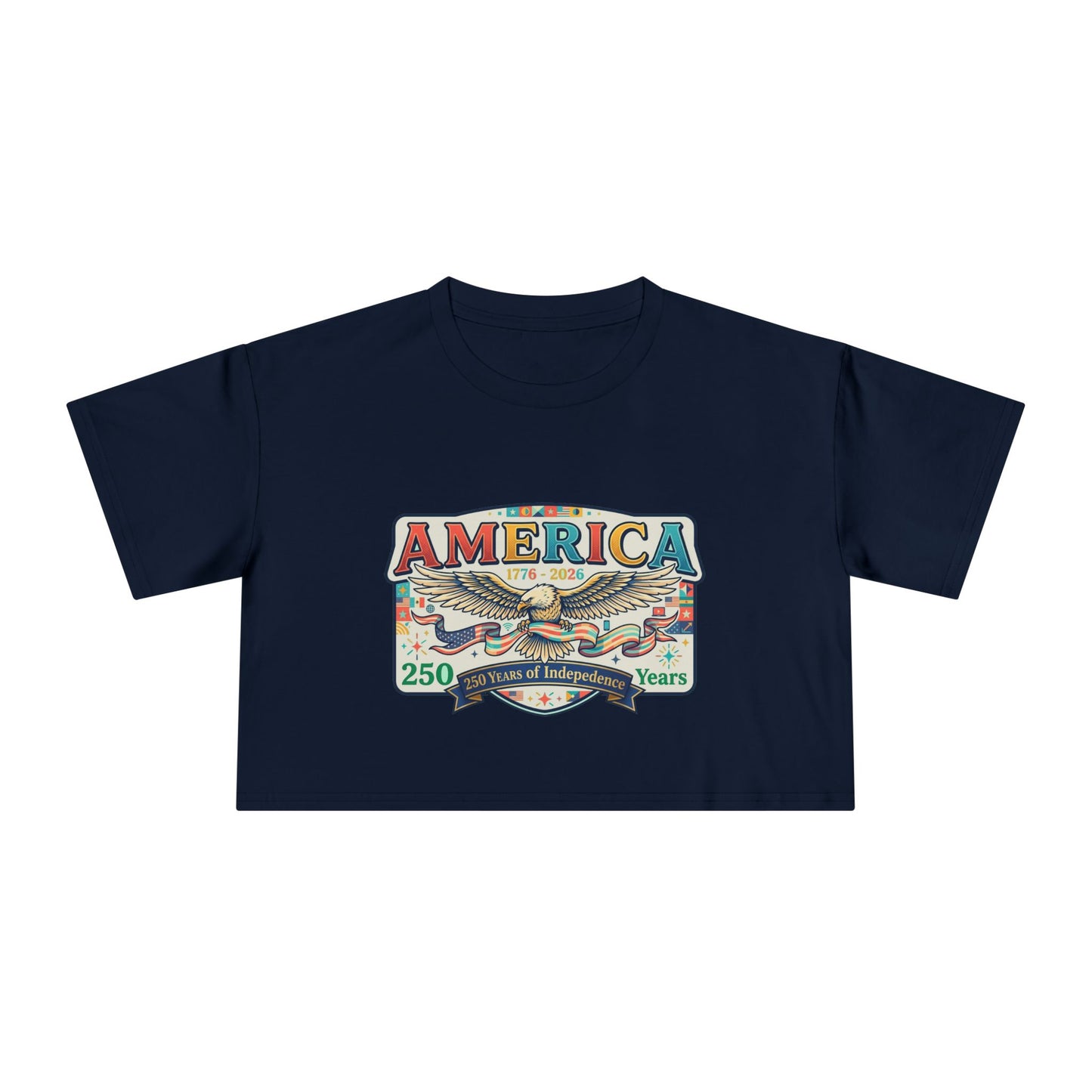 USA 250th ANNIVERSARY America Eagle  Women's Crop Tee | Patriotic 250 Years Independence Women's Crop Tee - Trending Novelties & Gifts