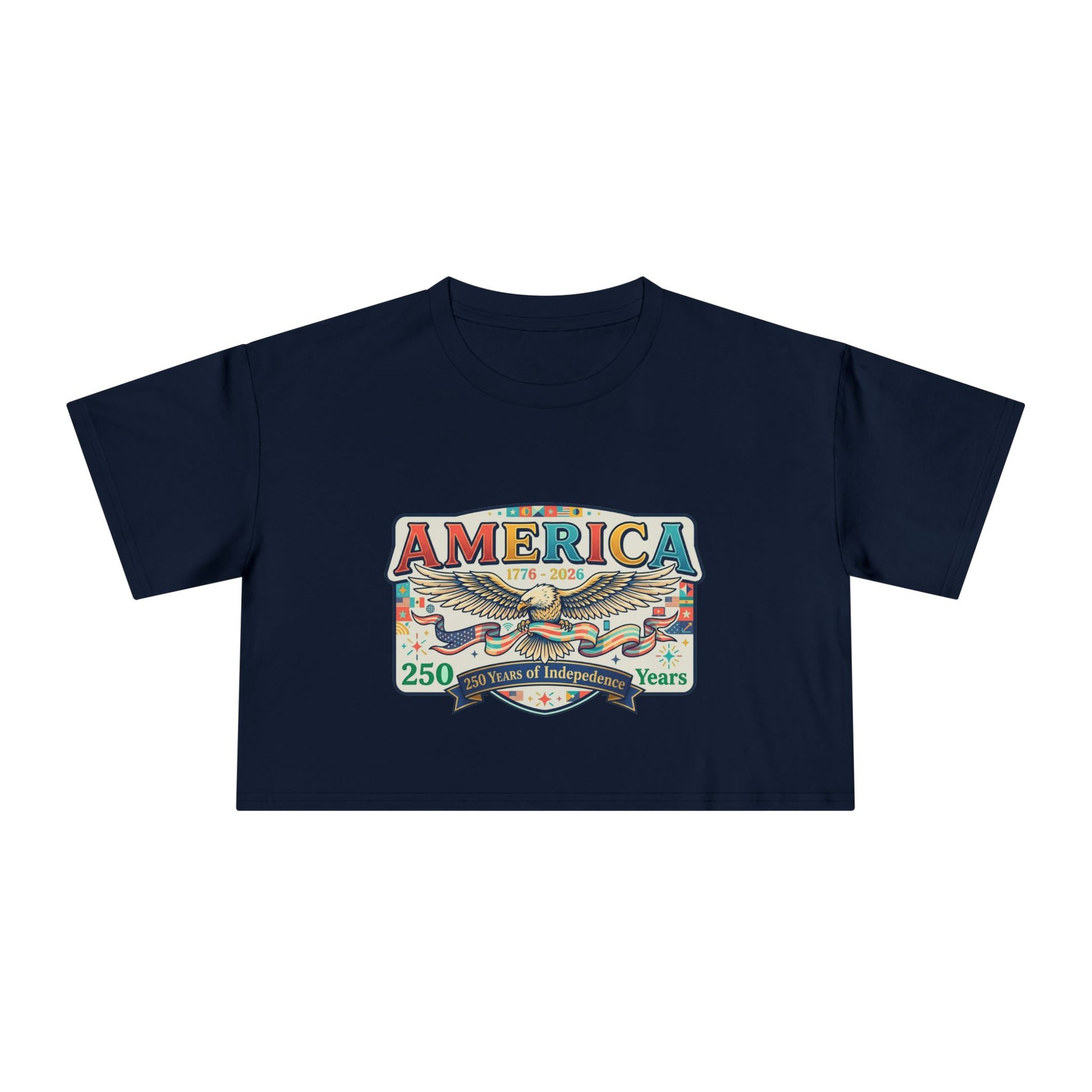 USA 250th ANNIVERSARY America Eagle  Women's Crop Tee | Patriotic 250 Years Independence Women's Crop Tee - Trending Novelties & Gifts