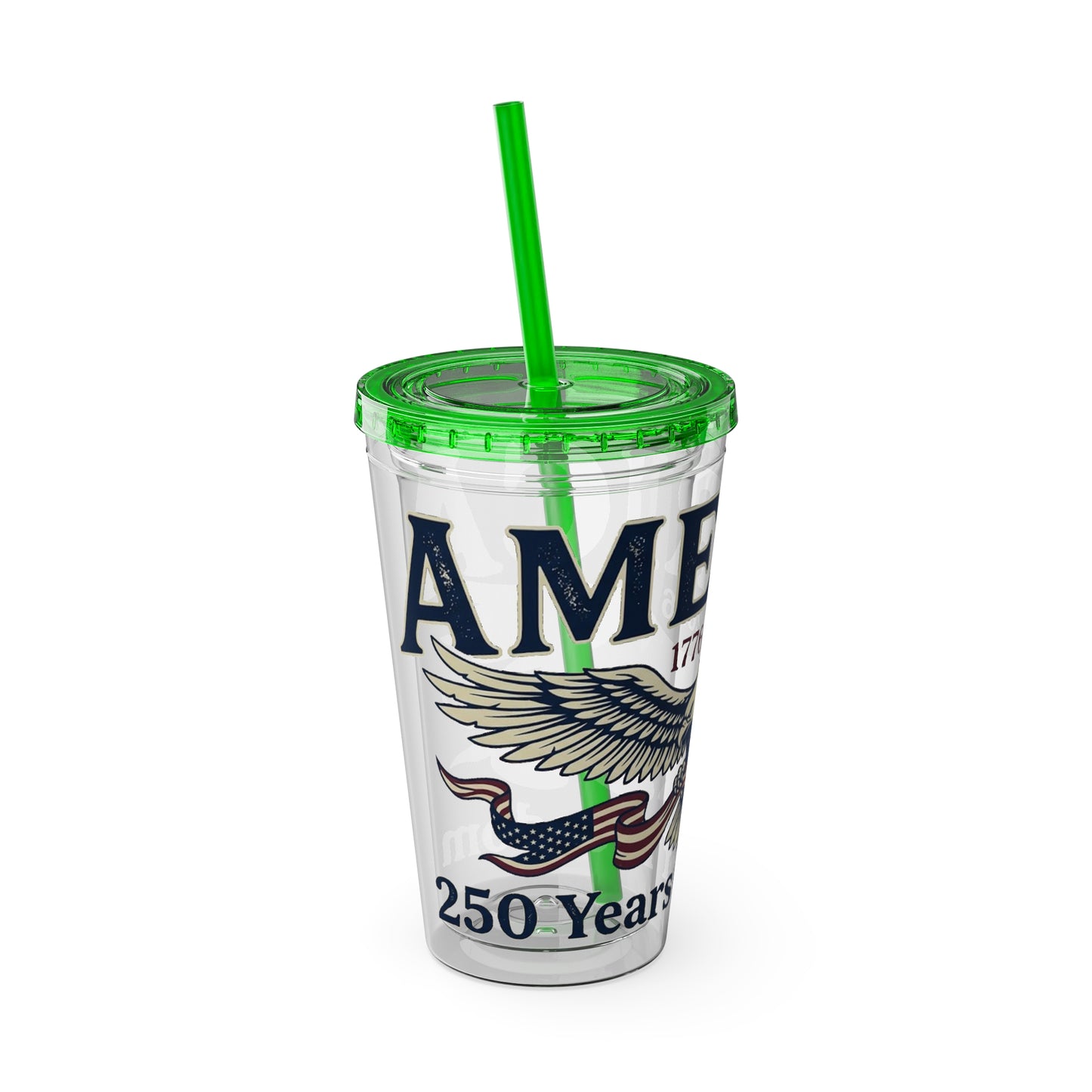 Patriotic 250th Anniversary Eagle Tumbler with Straw — 16oz - Trending Novelties & Gifts