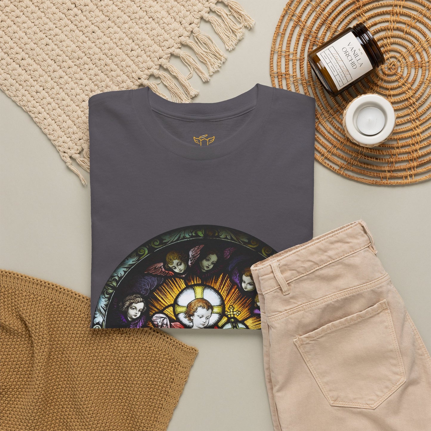 Baby Jesus Tee — Christian Stained Glass Graphic T‑Shirt (CT)