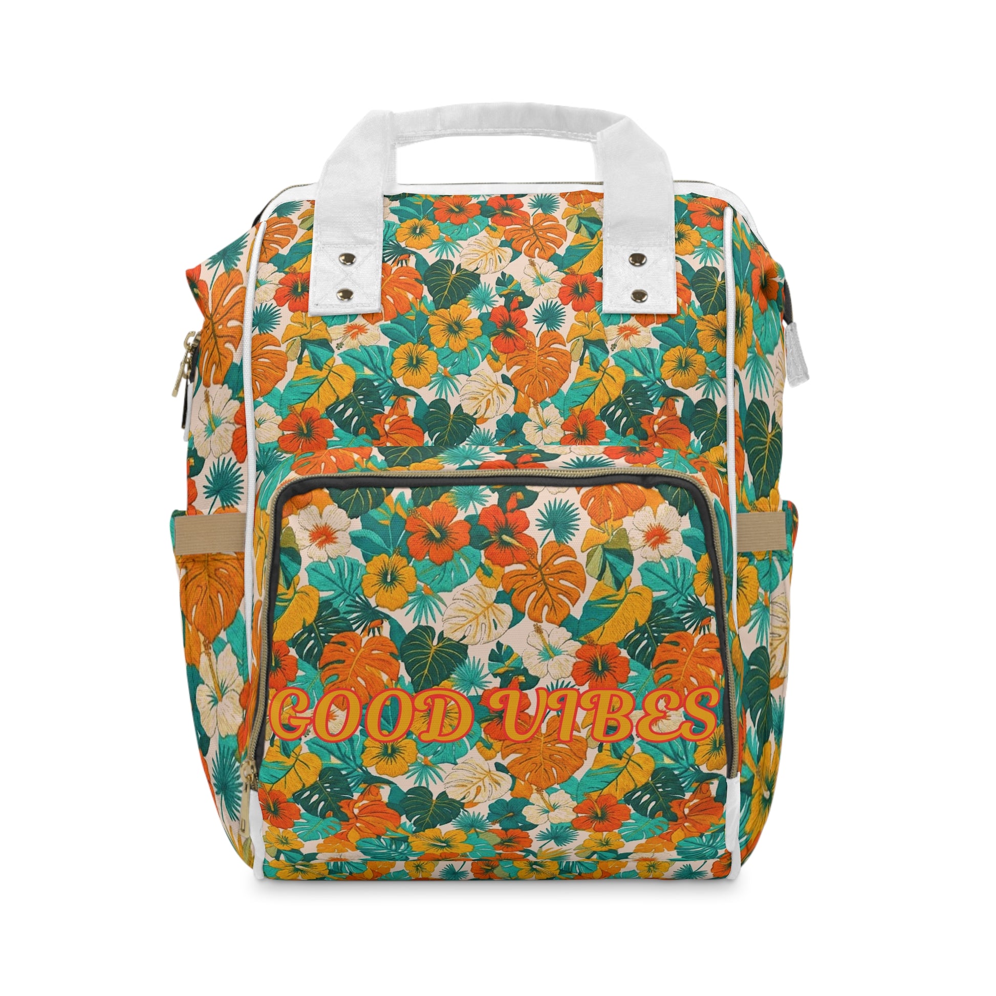 Summer Diaper Backpack - Floral 'Good Vibes' Diaper Backpack - Trending Novelties & Gifts