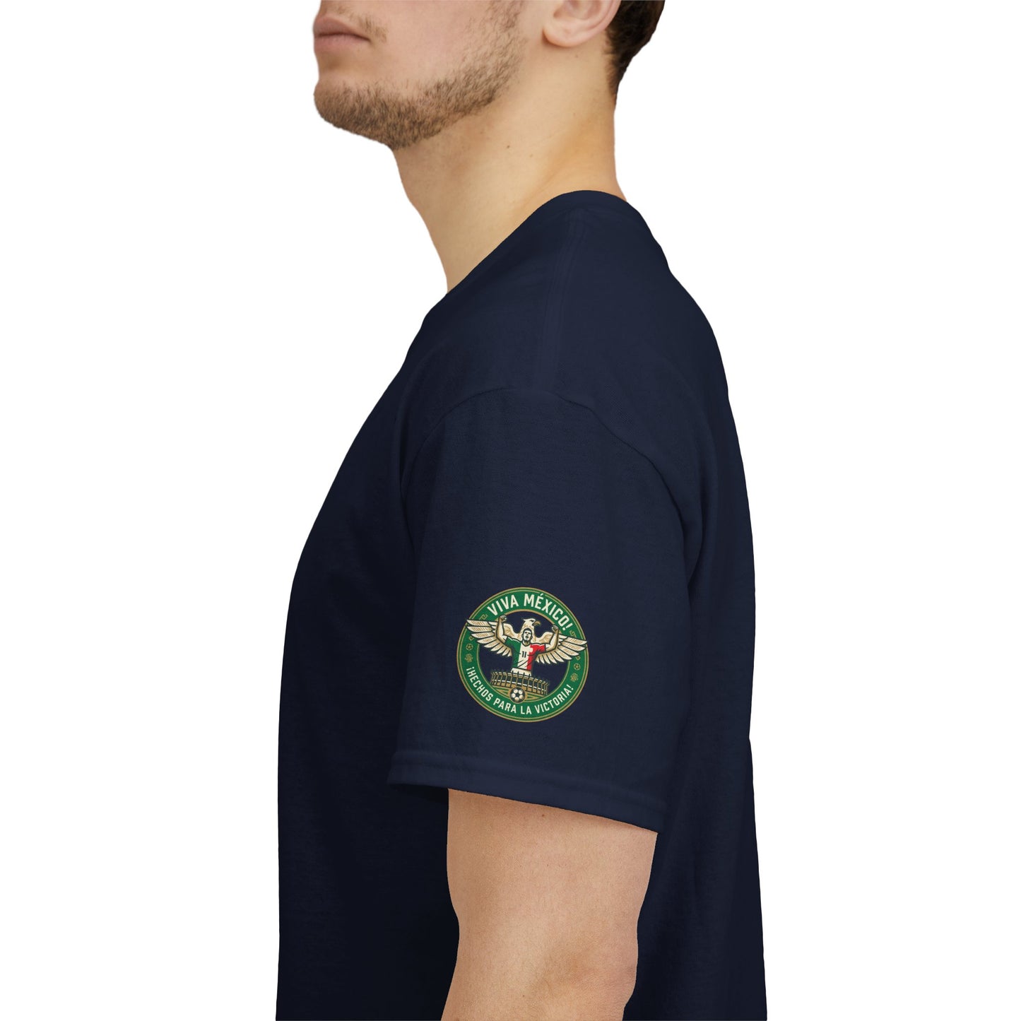 Viva México Soccer Tee — Patriotic Mexican Eagle Design (Hechos Para la Victoria)