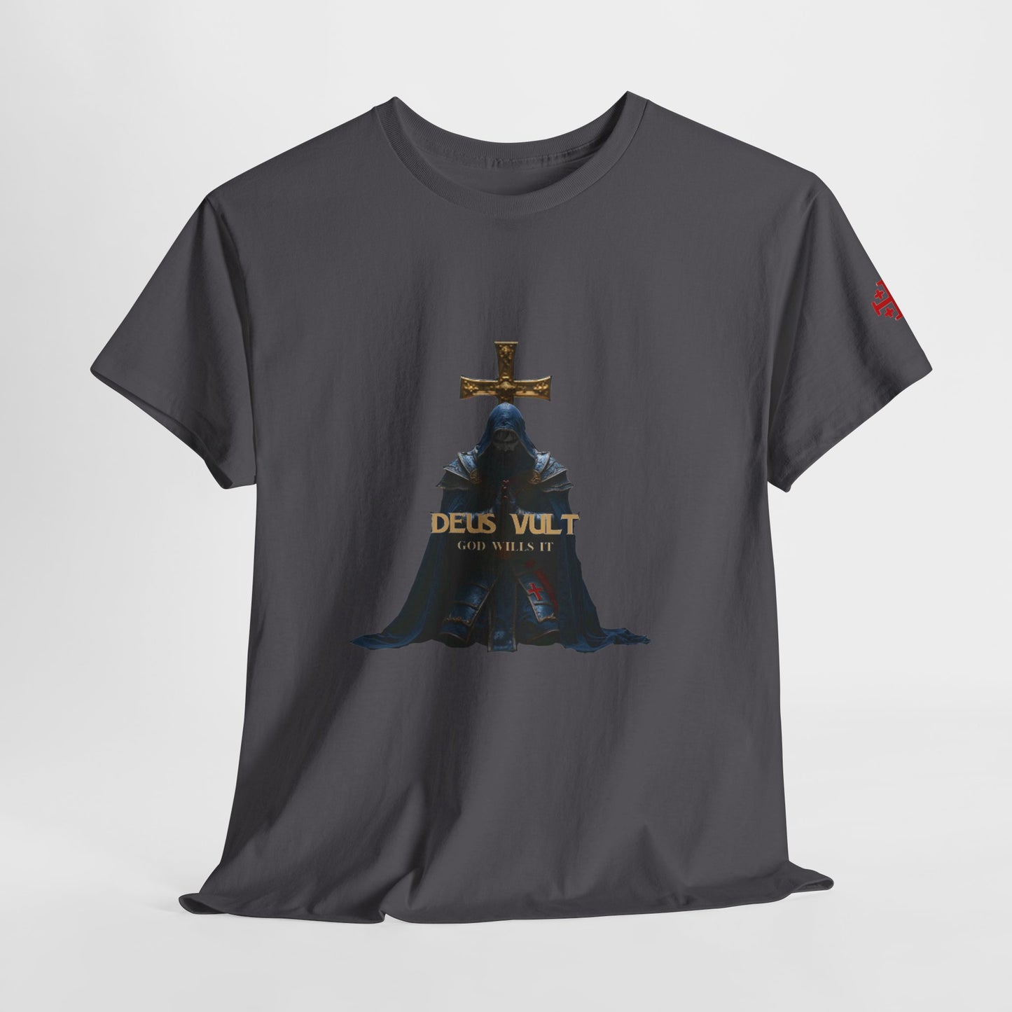 Deus Vult T-Shirt — Medieval Knight Cross Graphic Tee (CT)