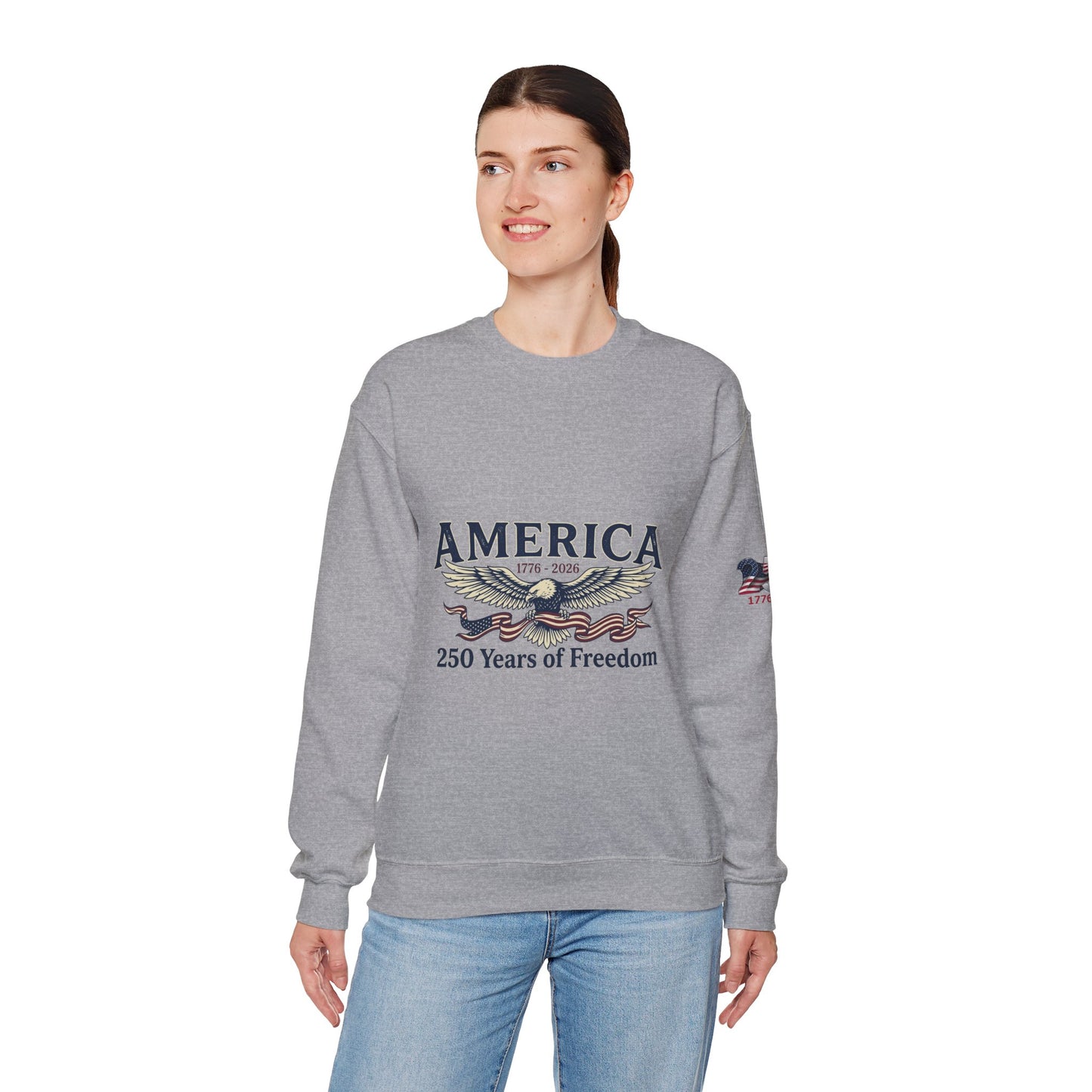 USA 250th Anniversary Crewneck Sweatshirt | America's 250 Years of Freedom Sweatshirt - Trending Novelties & Gifts