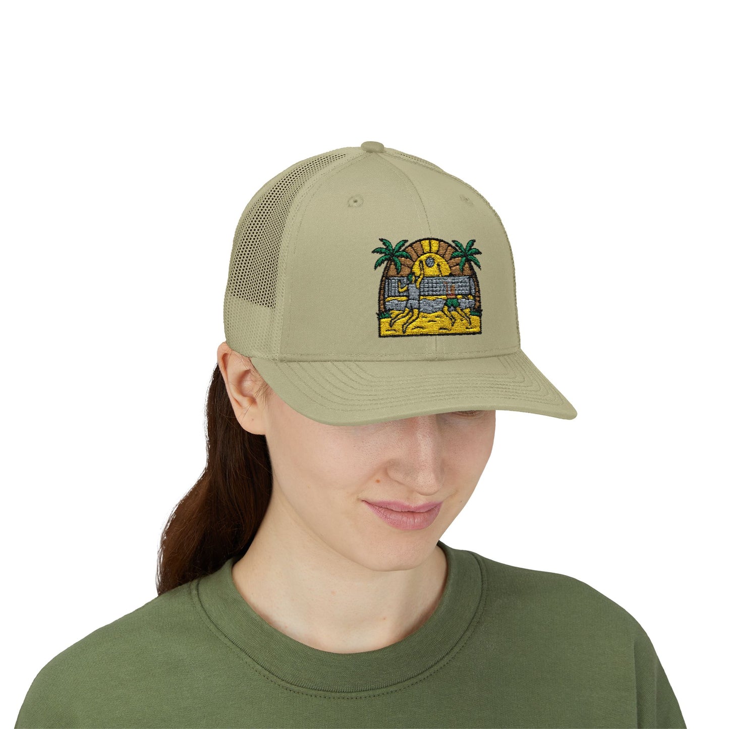 Beach Volleyball Snapback Trucker Cap — Summer Beach Volleyball Embroidered Cap - Trending Novelties & Gifts