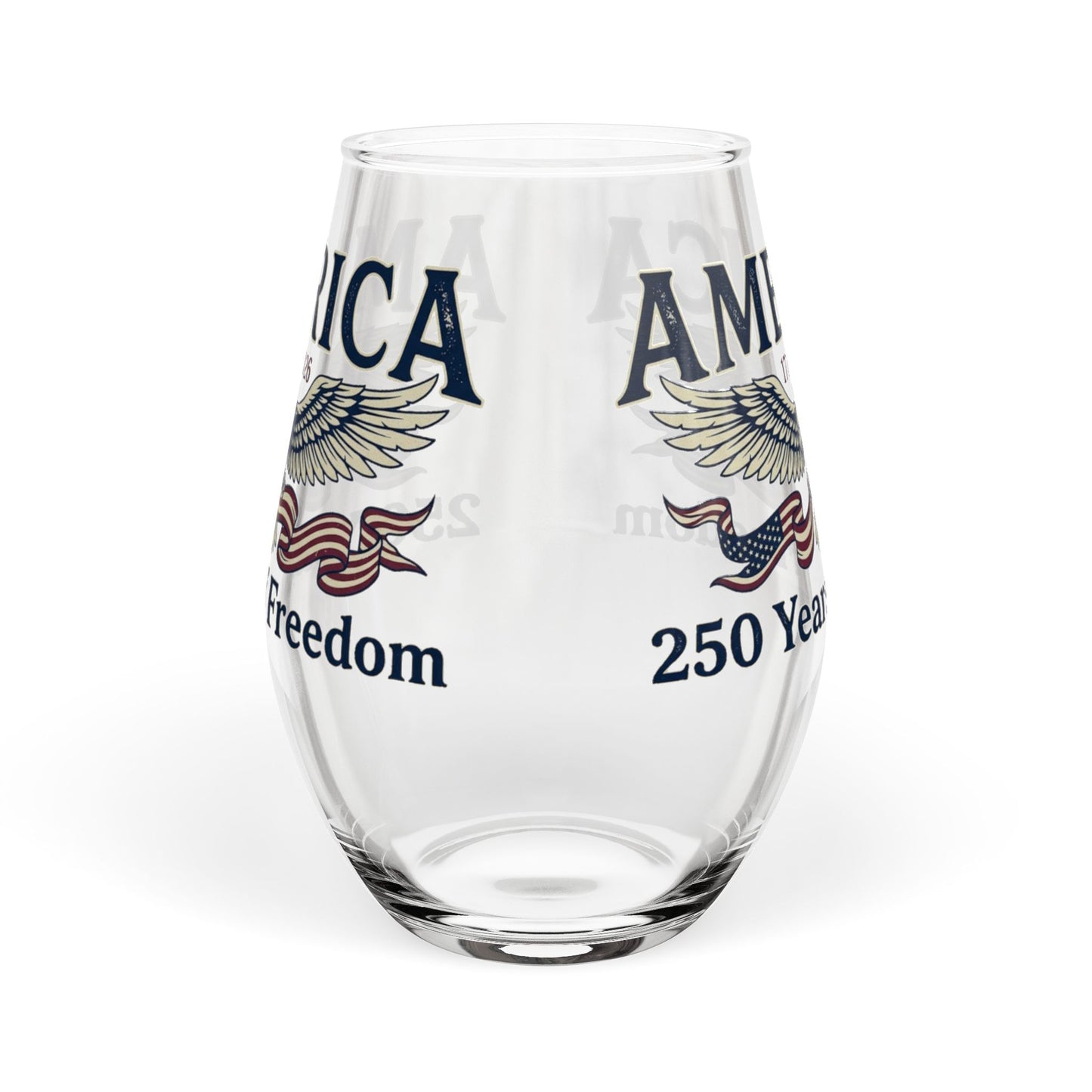 America 250 Years of Freedom Stemless Wine Glass – USA 250th ANNIVERSARY Celebration Wine Glass - Trending Novelties & Gifts