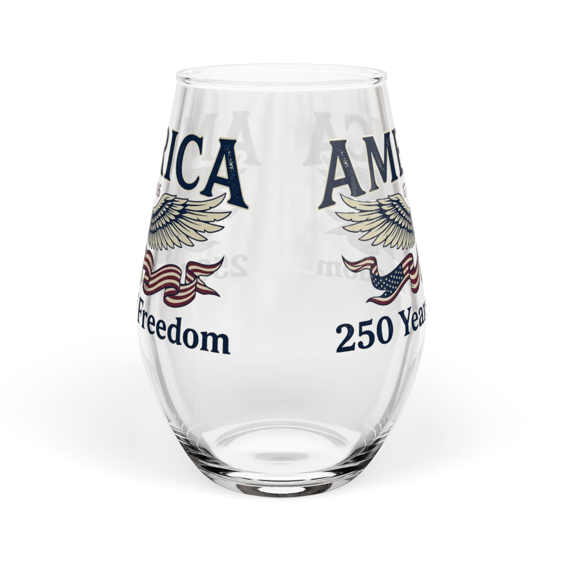 America 250 Years of Freedom Stemless Wine Glass – USA 250th ANNIVERSARY Celebration Wine Glass - Trending Novelties & Gifts