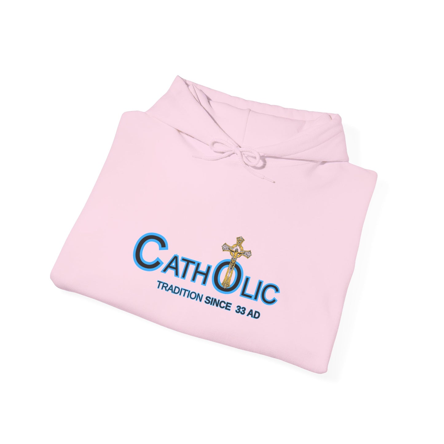 Catholic Hoodie - "Catholic: Tradition Since 33 AD" Pullover with Cross Accent (CT)
