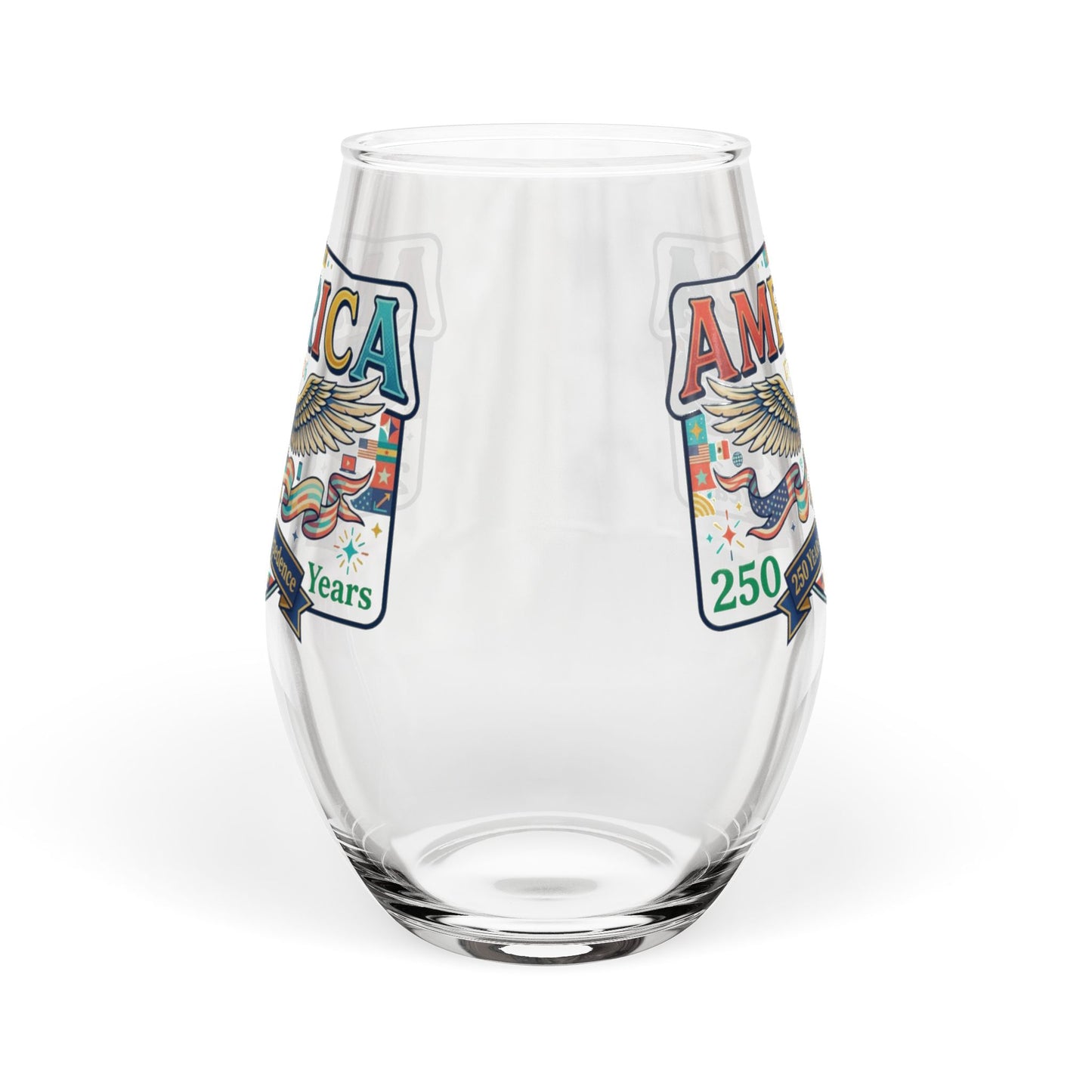 America 250th Anniversary Stemless Wine Glass – USA 250th ANNIVERSARY Stemless Wine Glass - Trending Novelties & Gifts