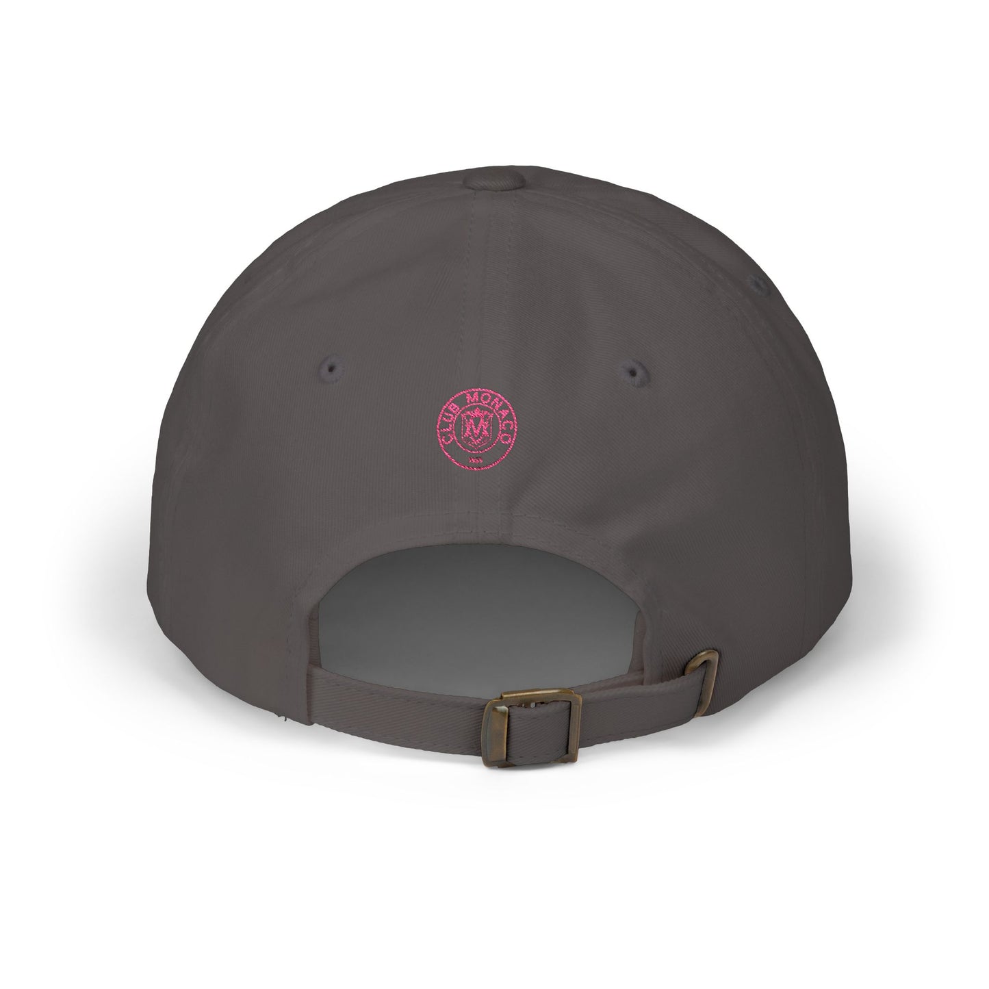 Club Monaco Embroidered Dad Cap — Classic White Baseball Hat (EM)
