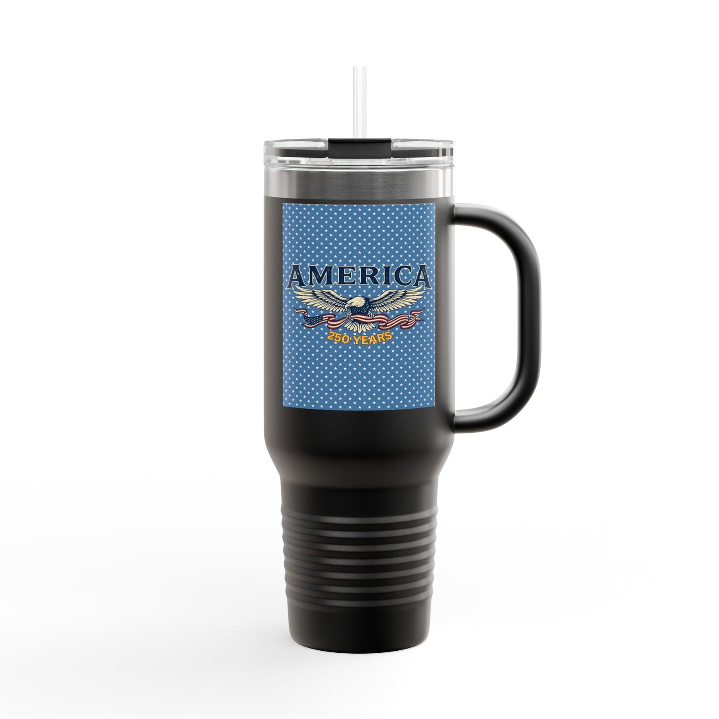 USA 250th ANNIVERSARY 40oz Insulated Travel Mug — 'America' Eagle Patriotic Drink Tumbler - Trending Novelties & Gifts