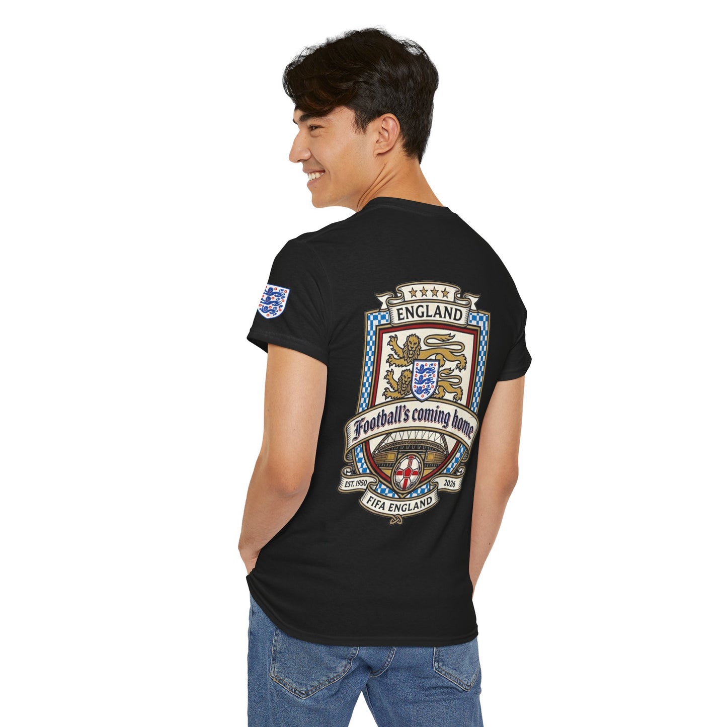 England's Soccer Fan's Crest T-Shirt - "Football's Coming Home"