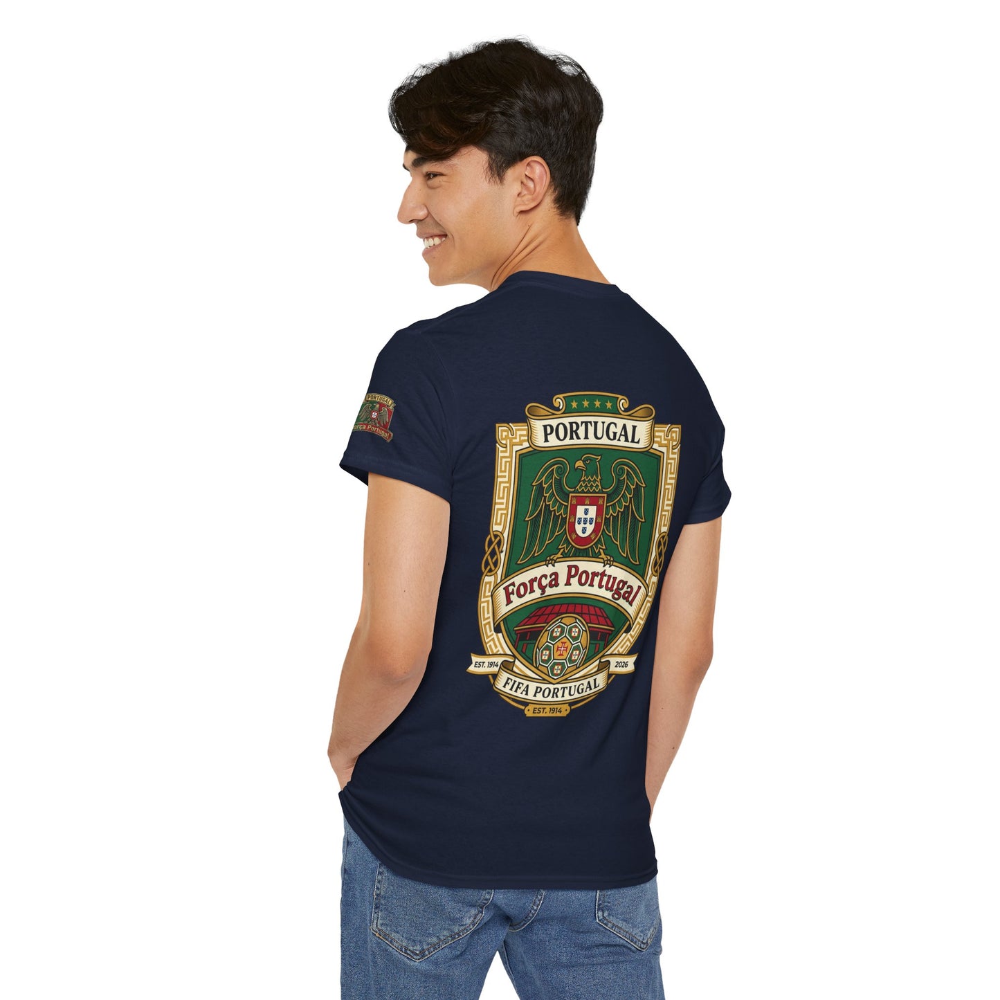 Portugal Soccer Team Fan T‑Shirt — Vintage Portugal Soccer Crest Tee