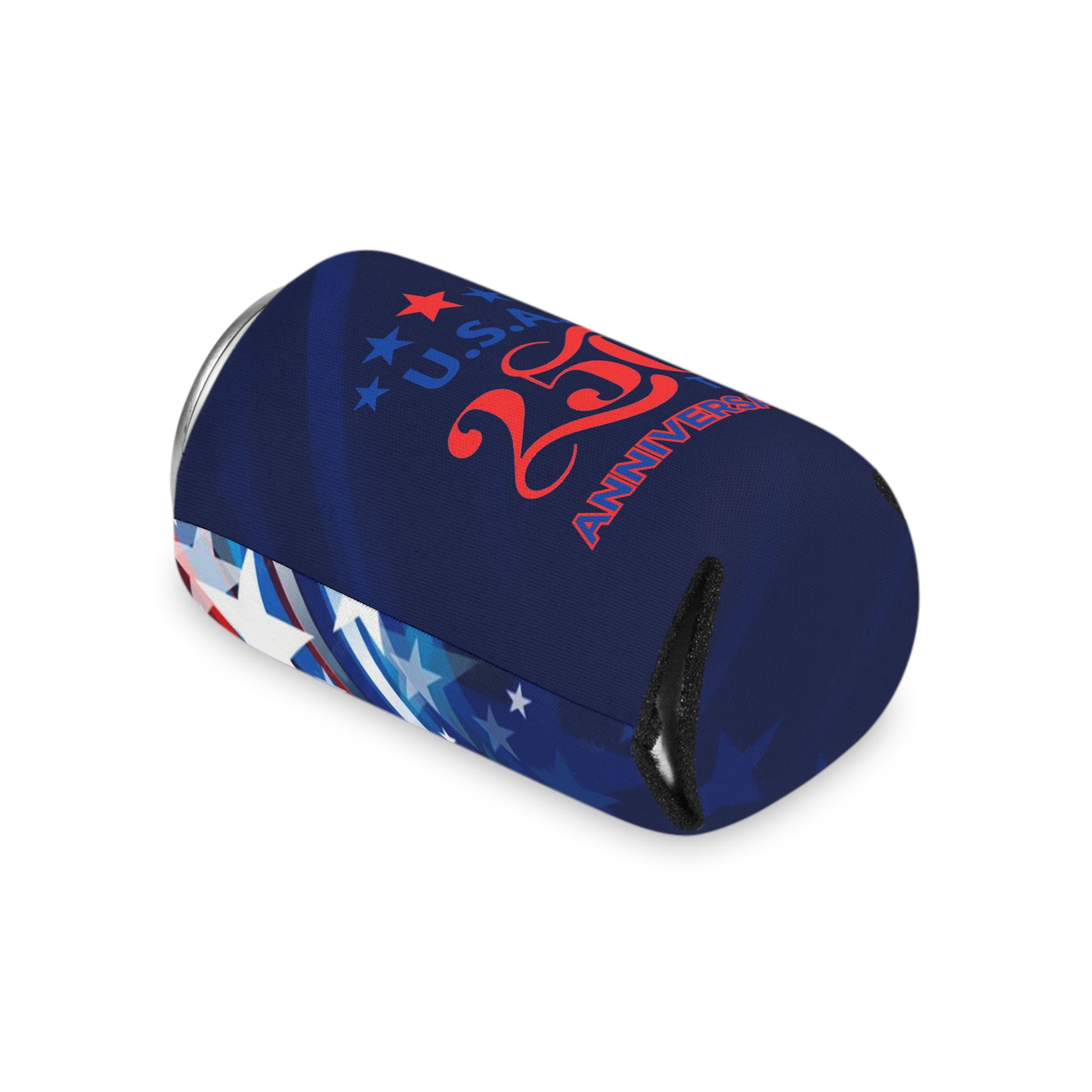 USA 250th ANNIVERSARY Can Cooler — Patriotic Red & Blue Koozie - Trending Novelties & Gifts
