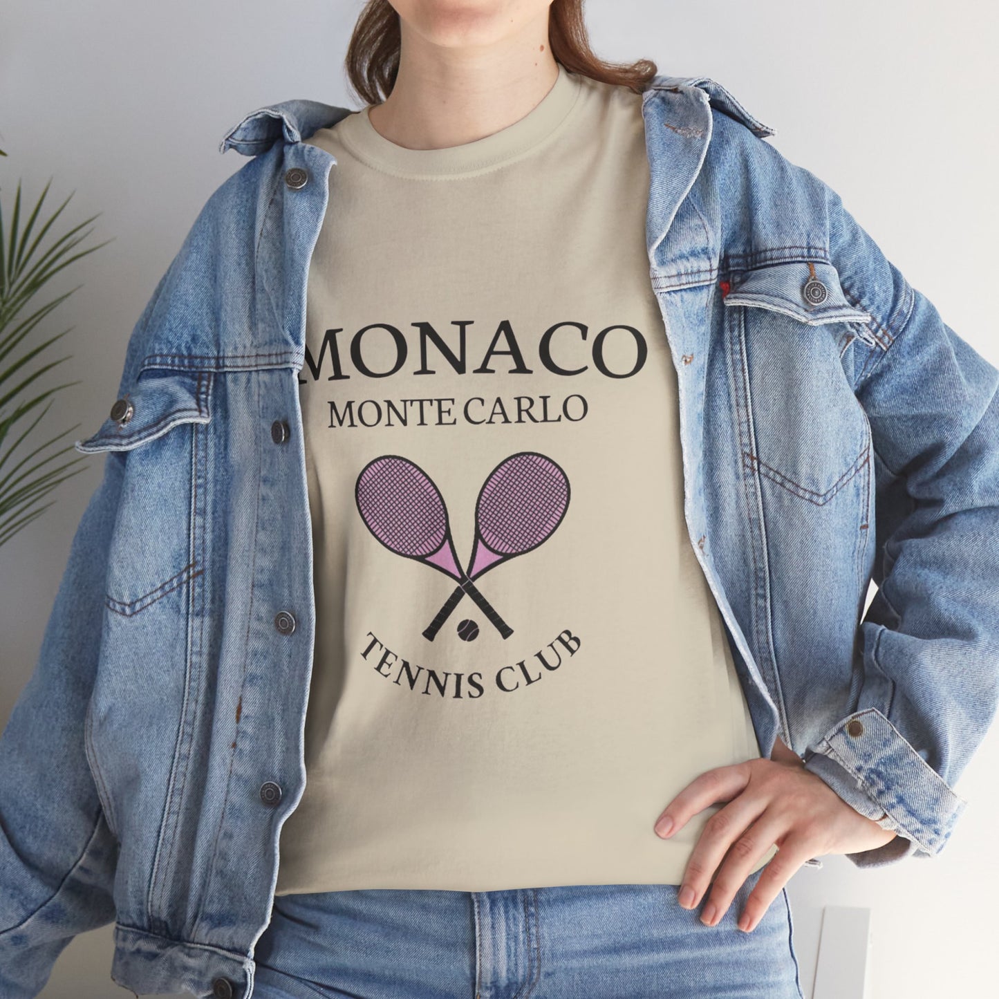 Monaco Monte Carlo Tennis Club Tee — Vintage Tennis Racket Shirt