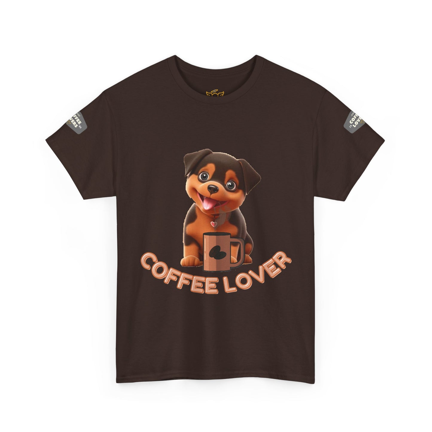 COFFEE LOVERS HEAVY COTTON TEE for Coffee and Dog Lovers.