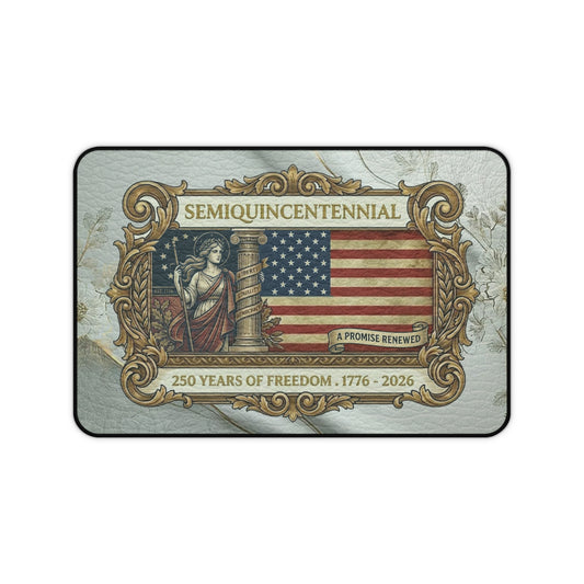 USA 250th ANNIVERSARY  (Semiquincentennial) Commemorative Desk Mat |  America 250 Years of Freedom Vintage Design Desk Mat - Trending Novelties & Gifts