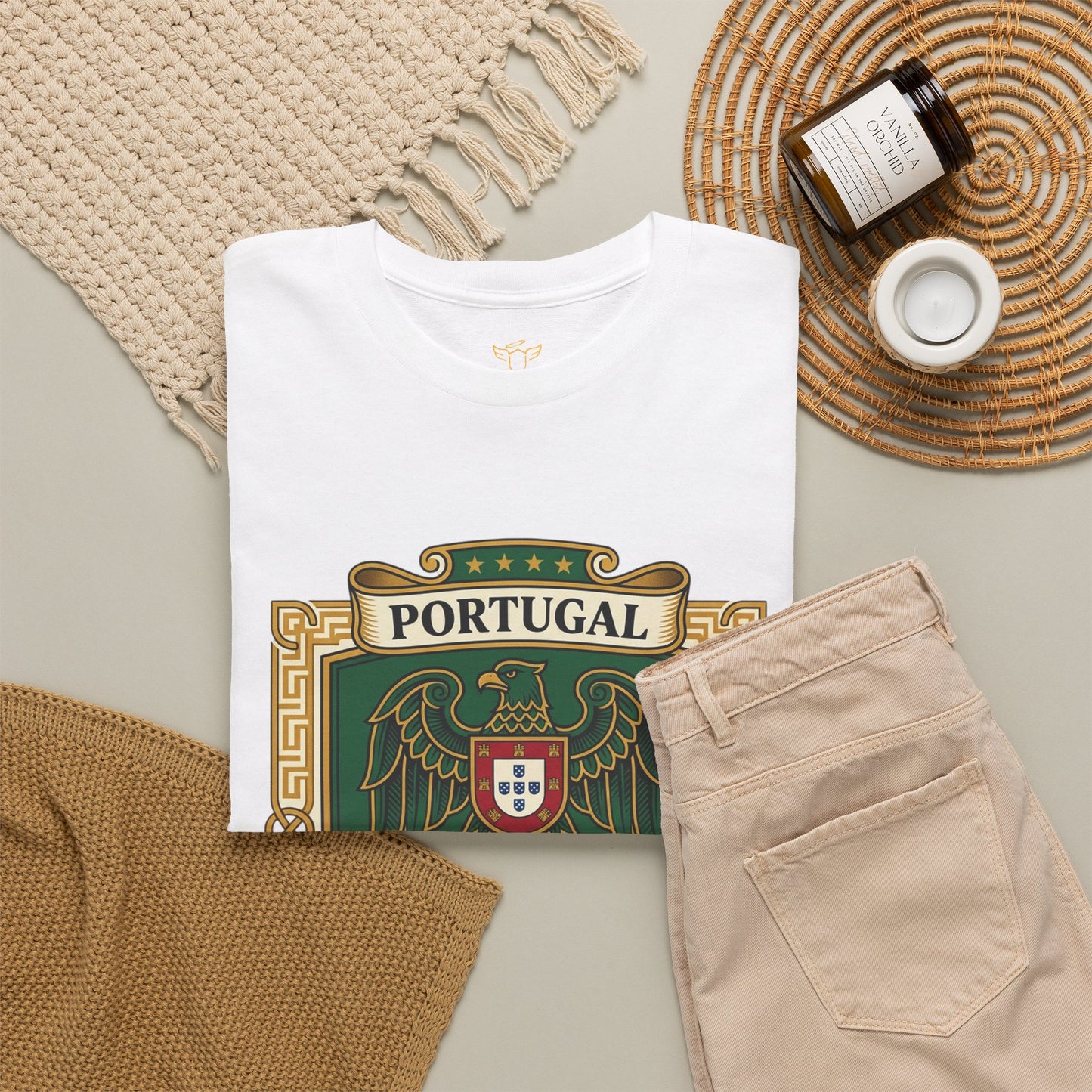 Portugal Soccer Team Fan T‑Shirt — Vintage Portugal Soccer Crest Tee