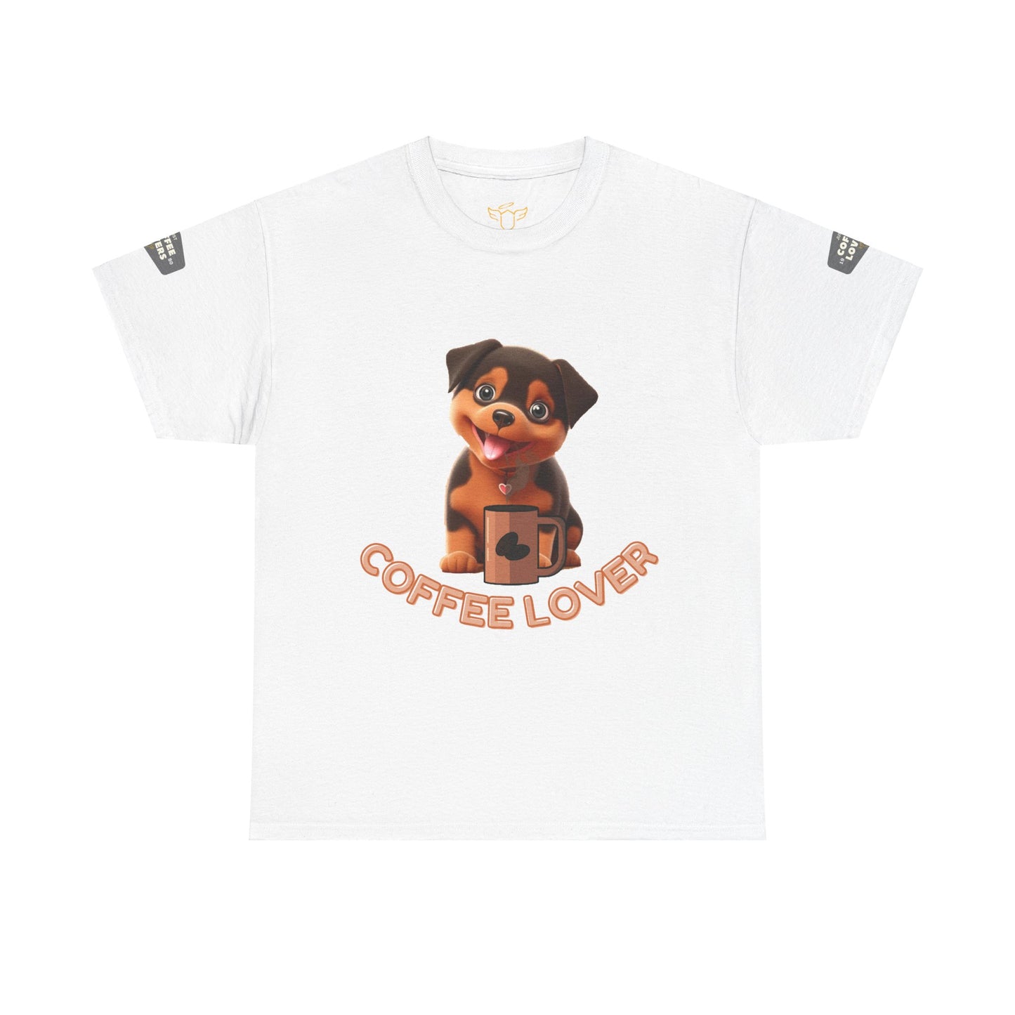 COFFEE LOVERS HEAVY COTTON TEE for Coffee and Dog Lovers.