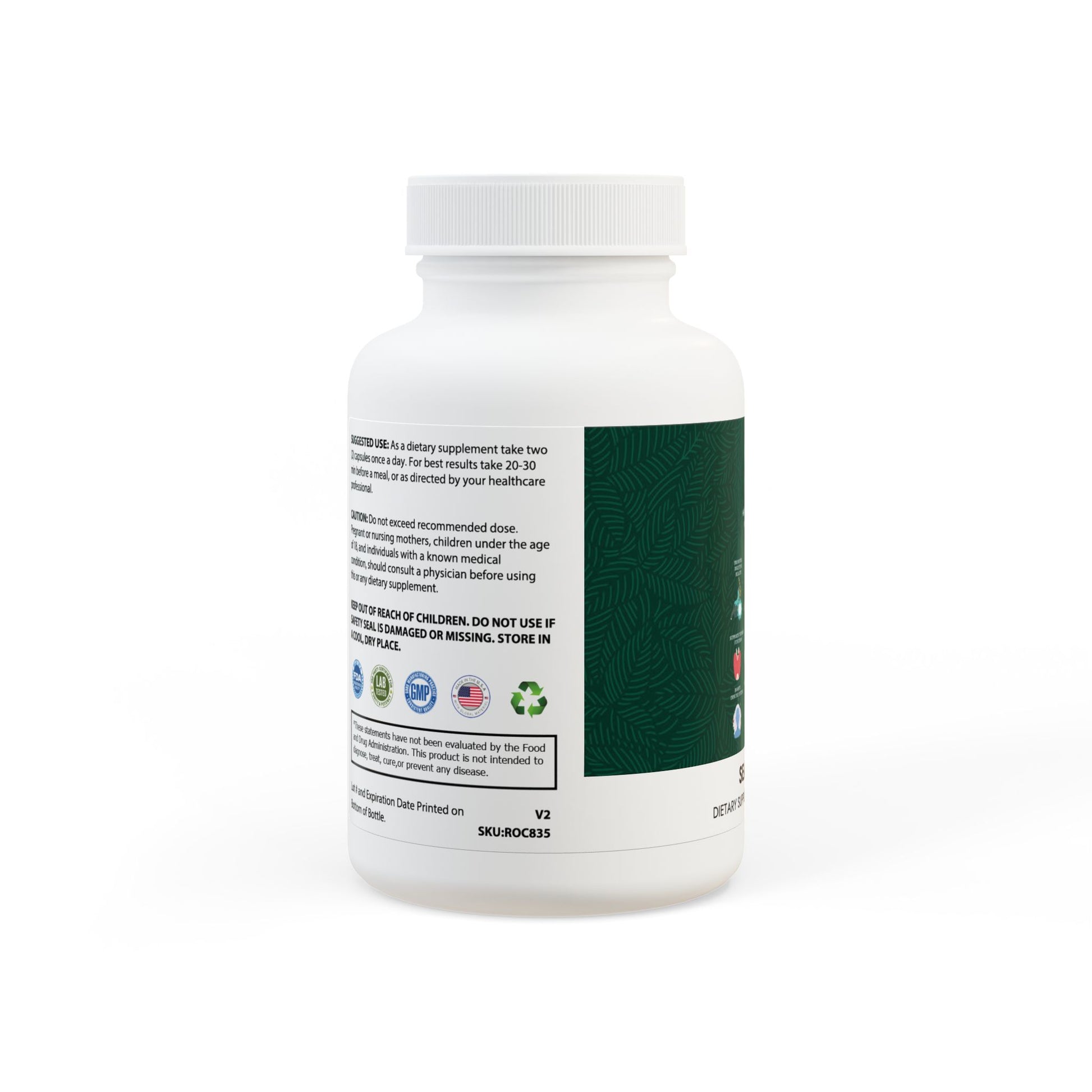 Sea Moss (Irish Moss) Supplement , Supplement bottle with label on a white background