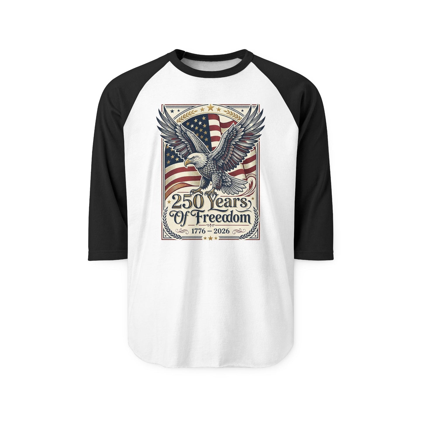 250 Years of Freedom Eagle Raglan Shirt — USA 250th ANNIVERSARY Baseball Tee - Trending Novelties & Gifts