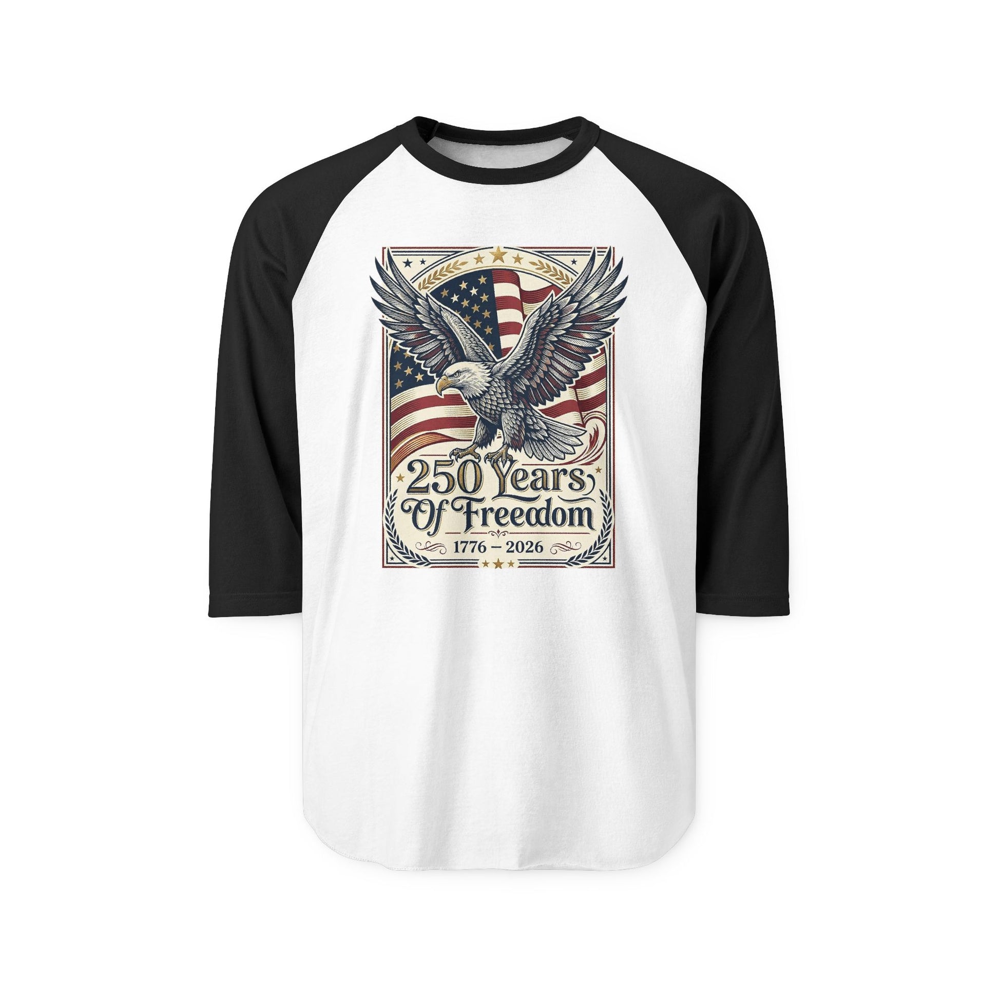 250 Years of Freedom Eagle Raglan Shirt — USA 250th ANNIVERSARY Baseball Tee - Trending Novelties & Gifts