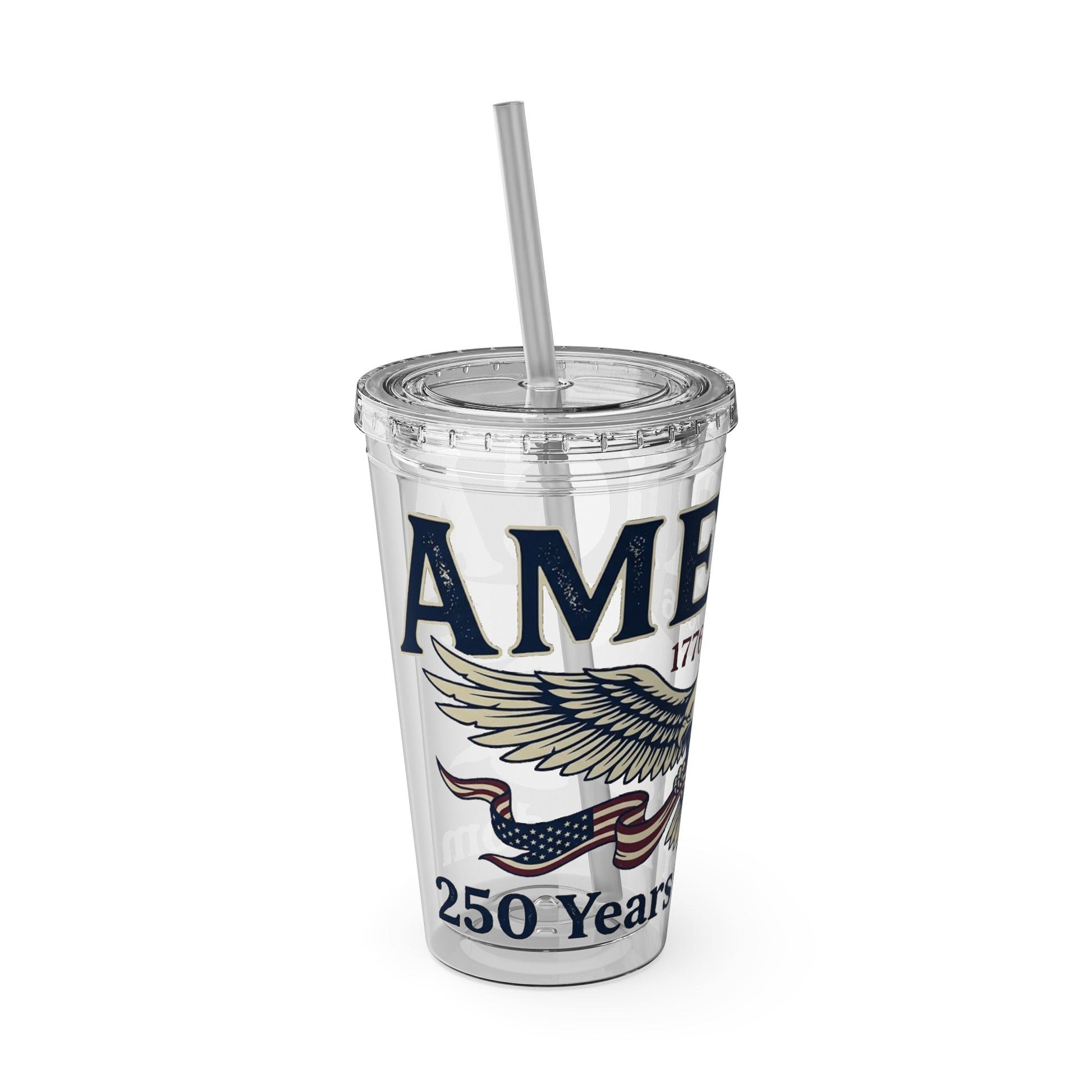 Patriotic 250th Anniversary Eagle Tumbler with Straw — 16oz - Trending Novelties & Gifts