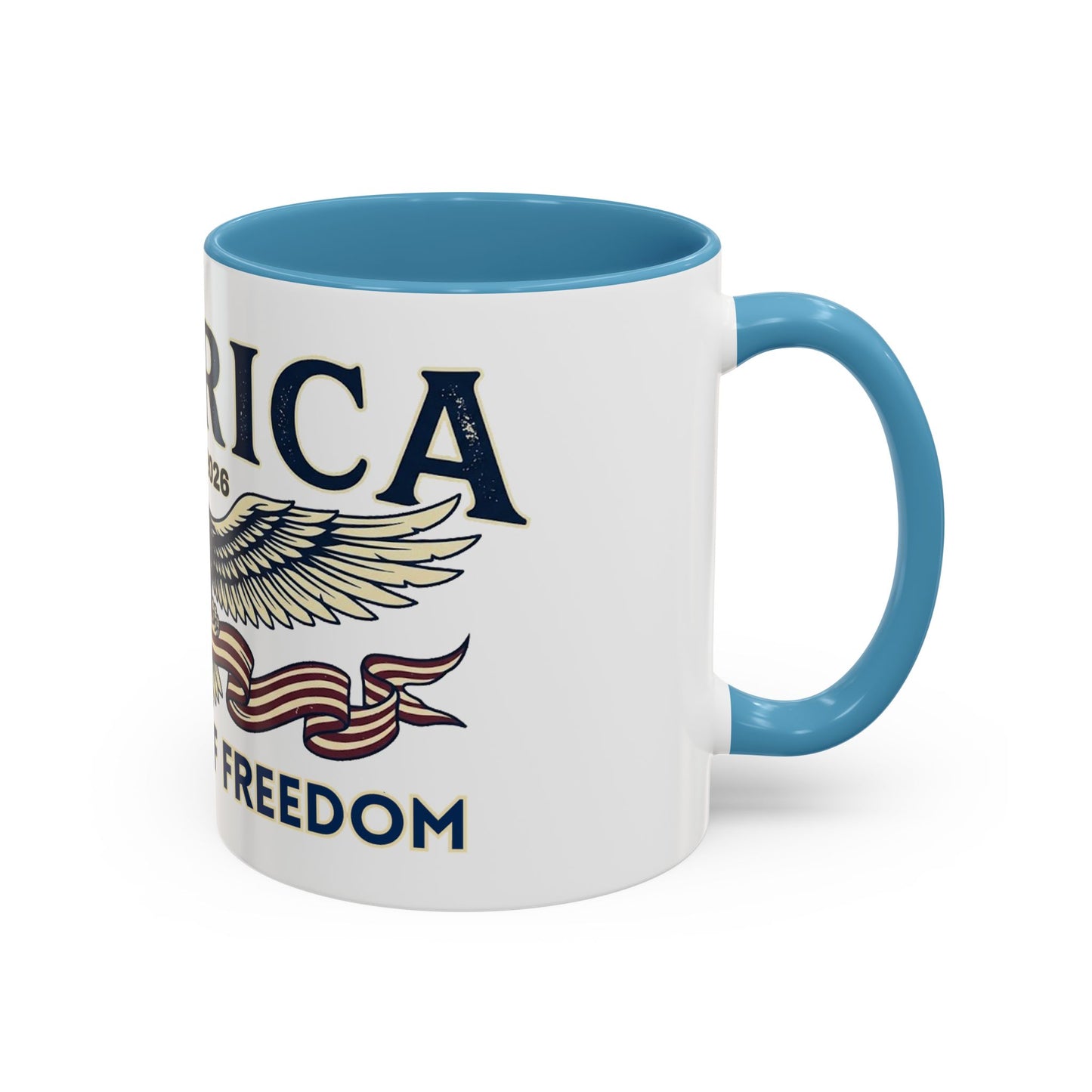 USA 250th ANNIVERSARY Accent Mug  | America  Eagle Coffee Mug — 250 Years of Freedom Accent Mug (11/15oz) - Trending Novelties & Gifts