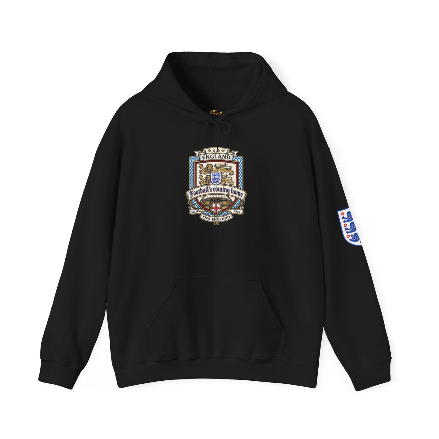 England Football Crest Hoodie - "Football's Coming Home" Soccer Fan Pullover