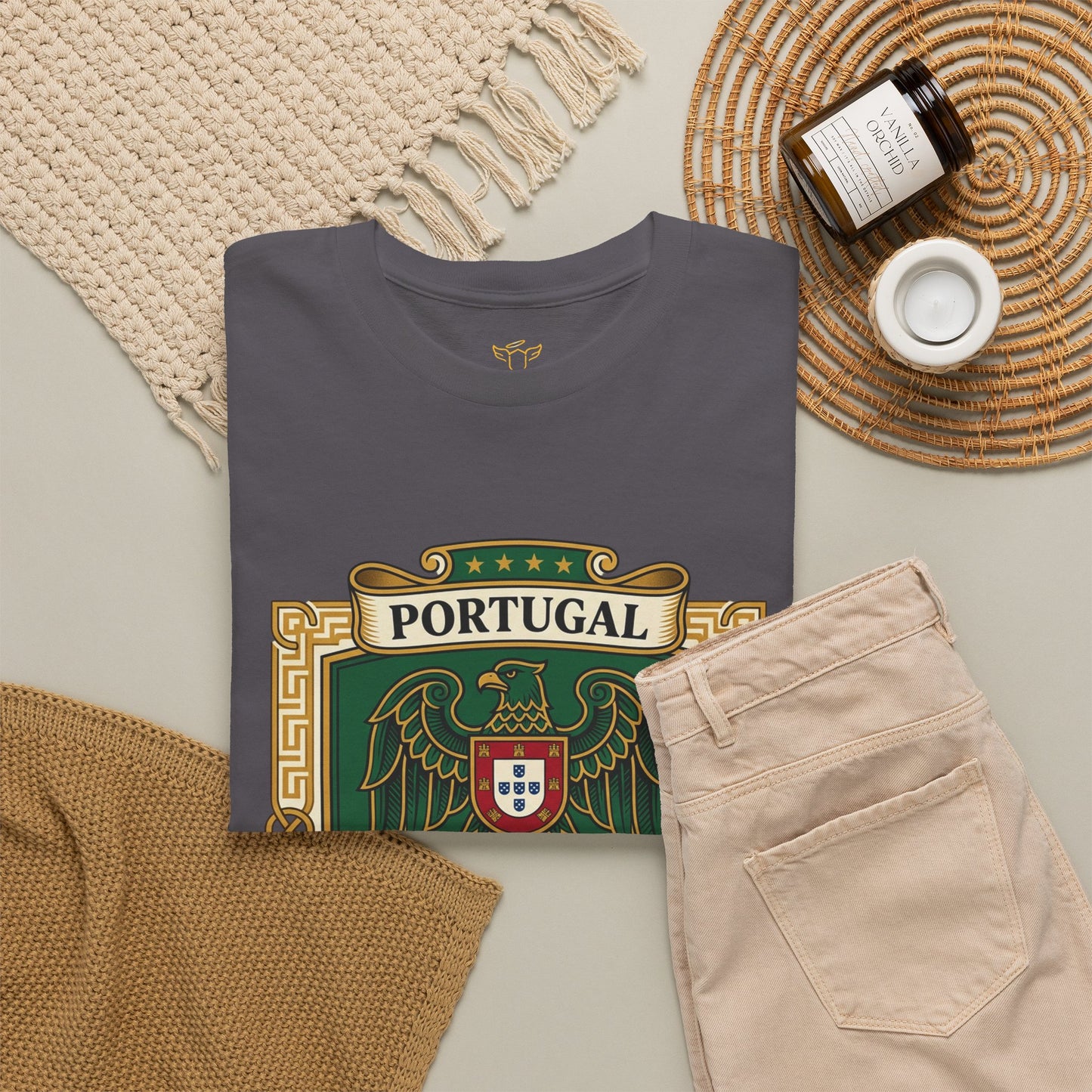 Portugal Soccer Team Fan T‑Shirt — Vintage Portugal Soccer Crest Tee