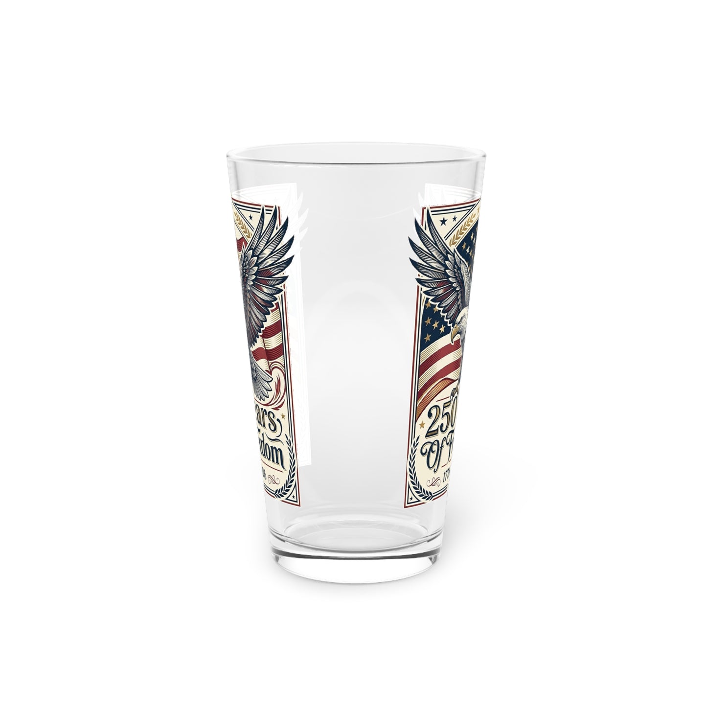 250 Years of Freedom Eagle Pint Glass — USA 250th ANNIVERSARY 16oz Patriotic Beer Glass - Trending Novelties & Gifts
