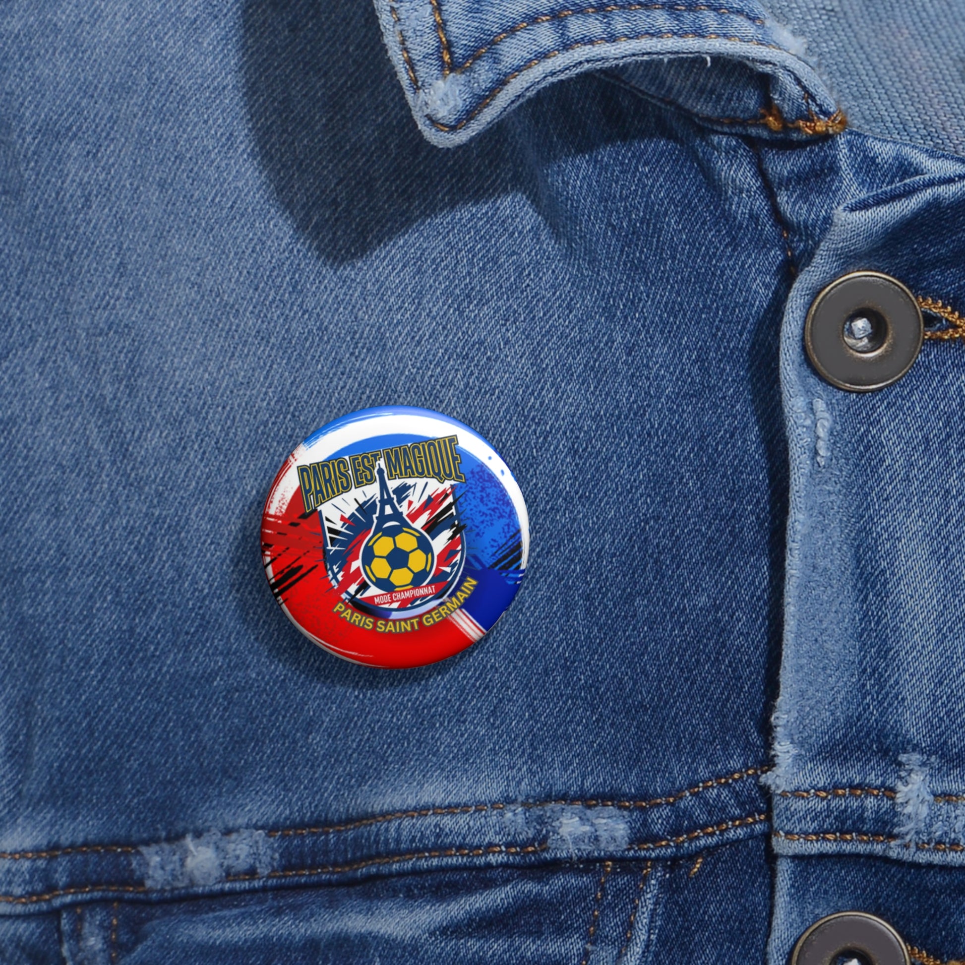 Paris Est Magique Soccer Pin Button — PSG Football Fan Badge - Trending Novelties & Gifts