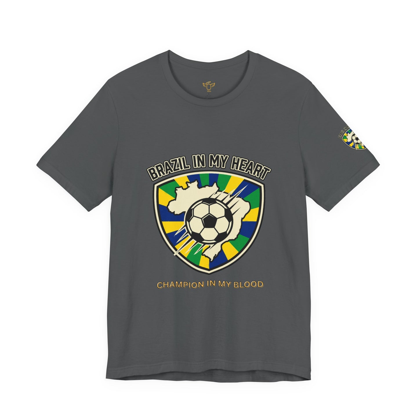 Brazil in My Heart Soccer Crest Tee | Brazil fans world cup 2026 shirts for sale